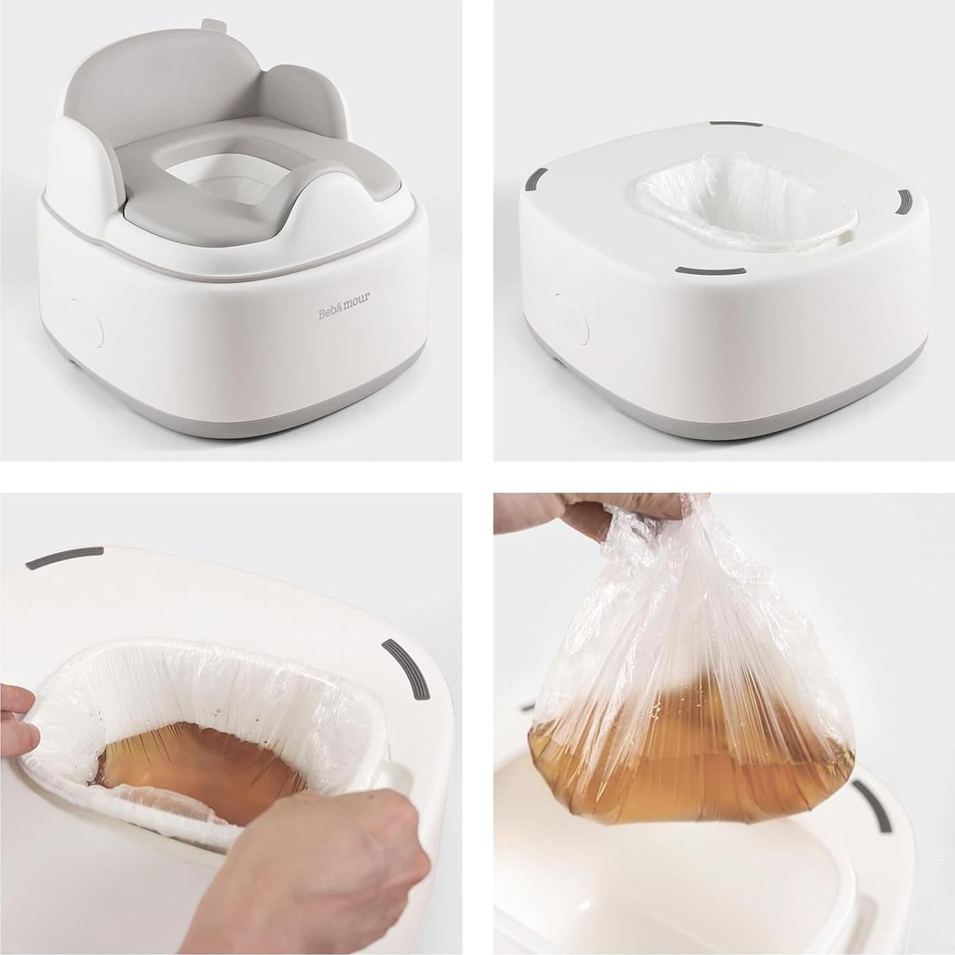 Asiento de Entrenamiento para Baño Bebamour Gris 3 en 1