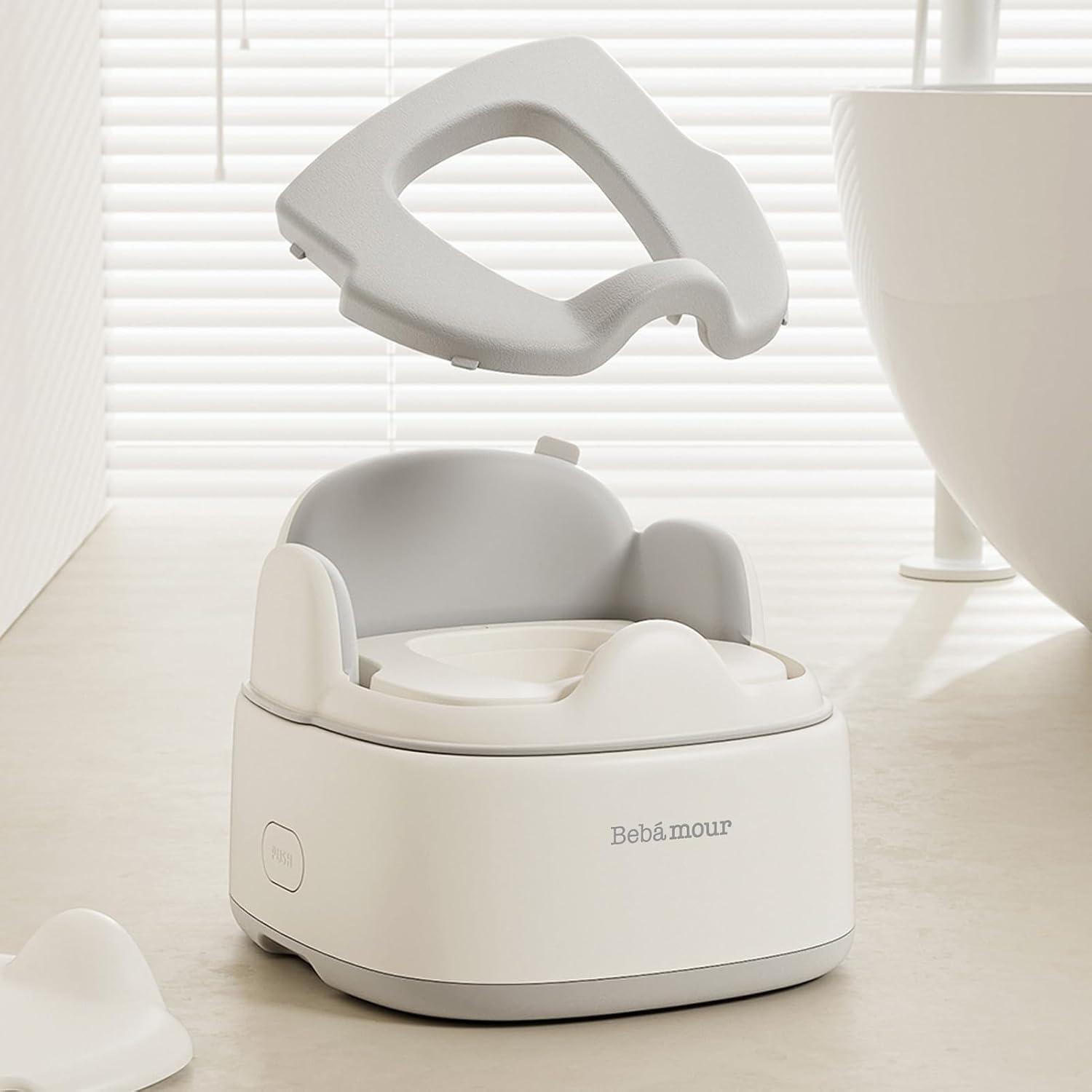 Asiento de Entrenamiento para Baño Bebamour Gris 3 en 1