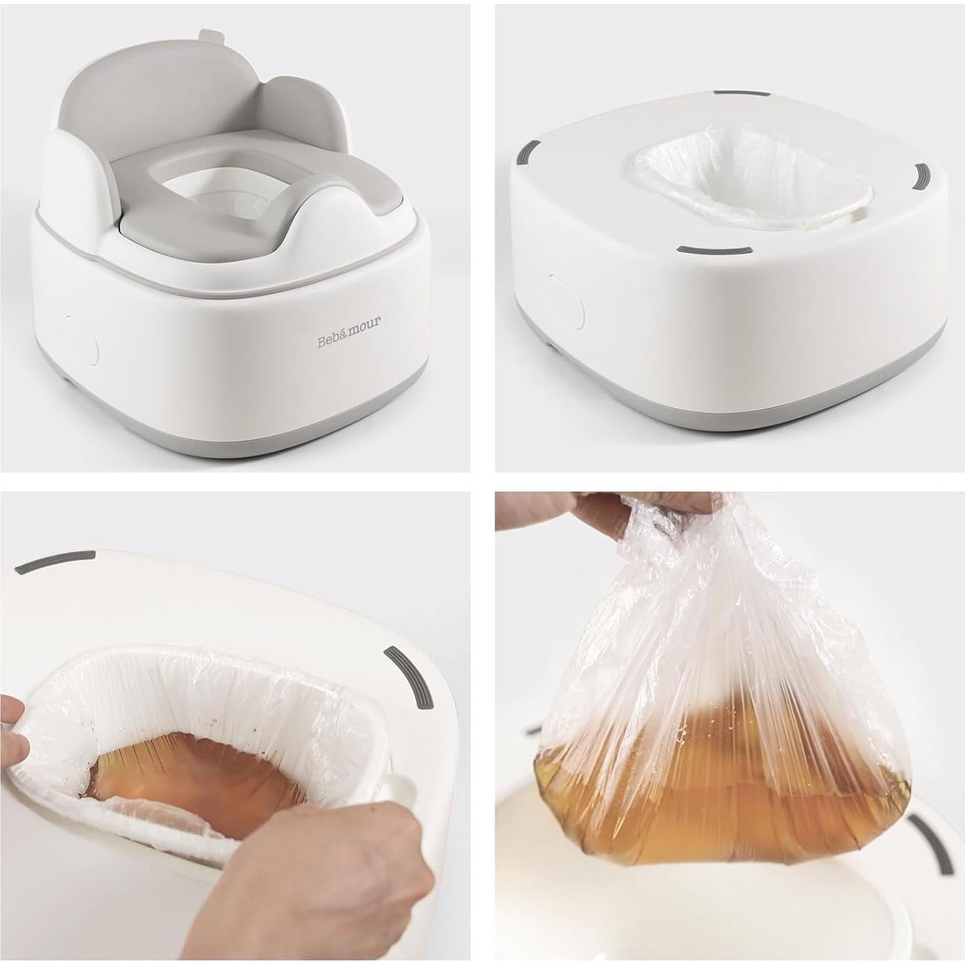 Asiento de Entrenamiento para Baño Bebamour Gris 3 en 1