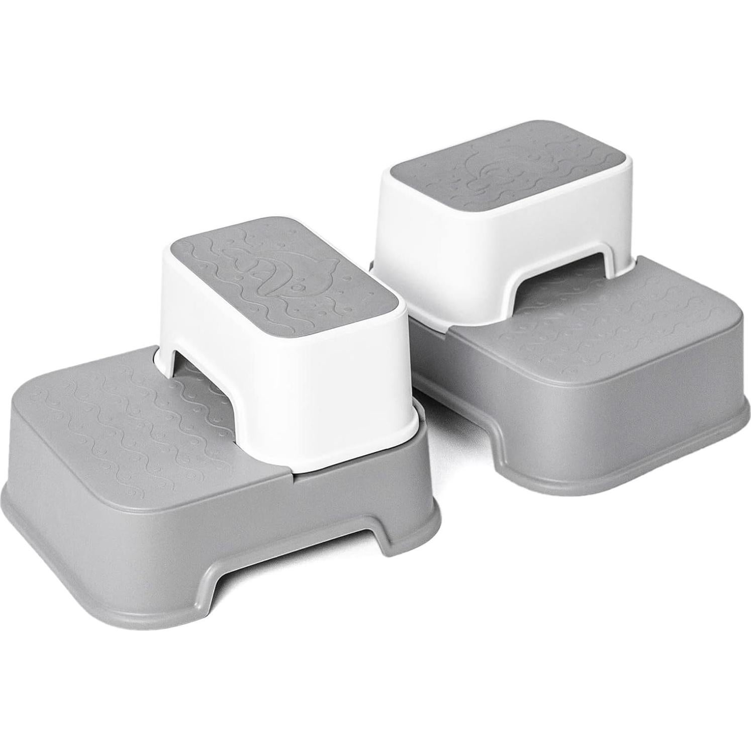 Escalera de 2 pasos Wiifo gris para niños antideslizante