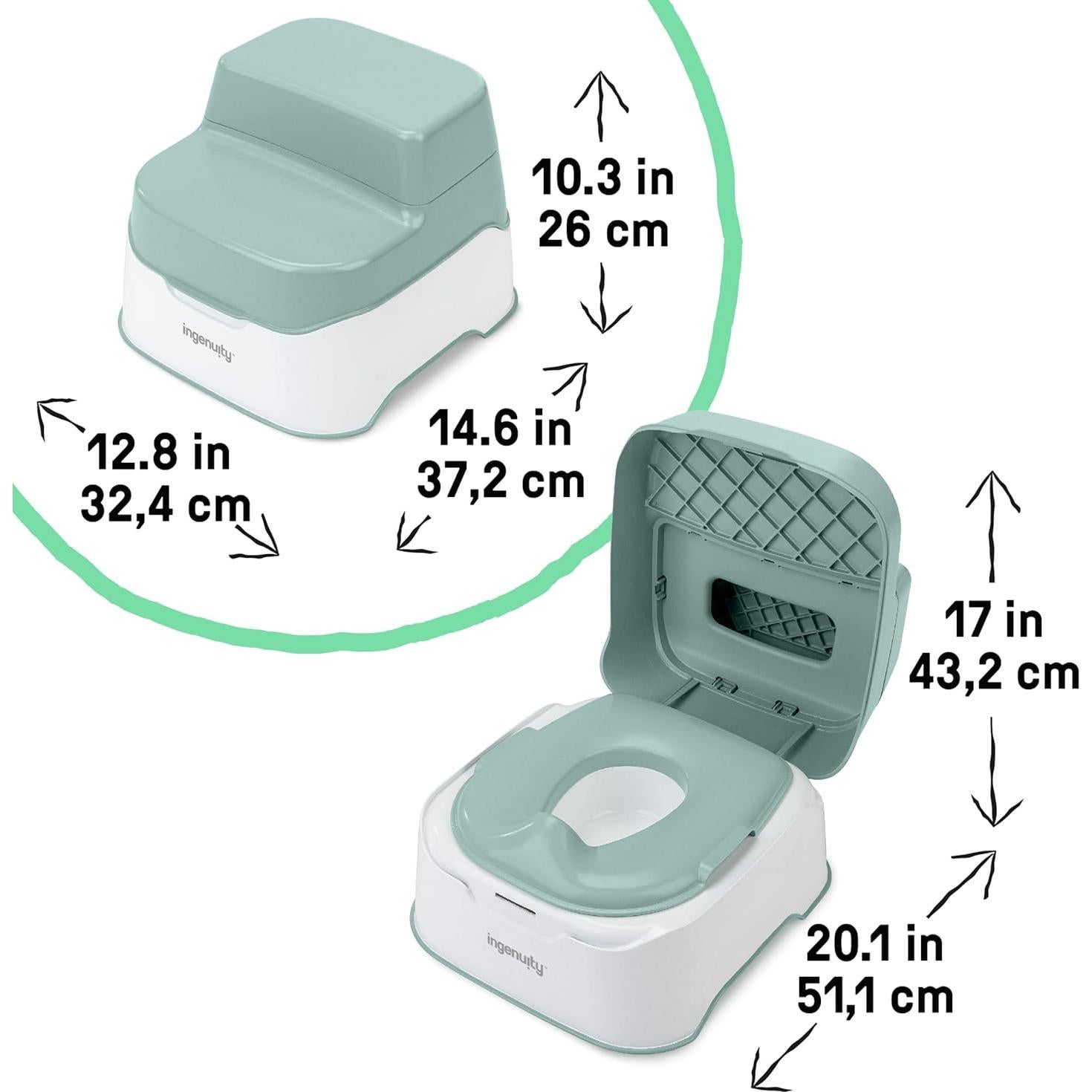 Inodoro Entrenamiento 3-en-1 Ingenuity Verde para Niños