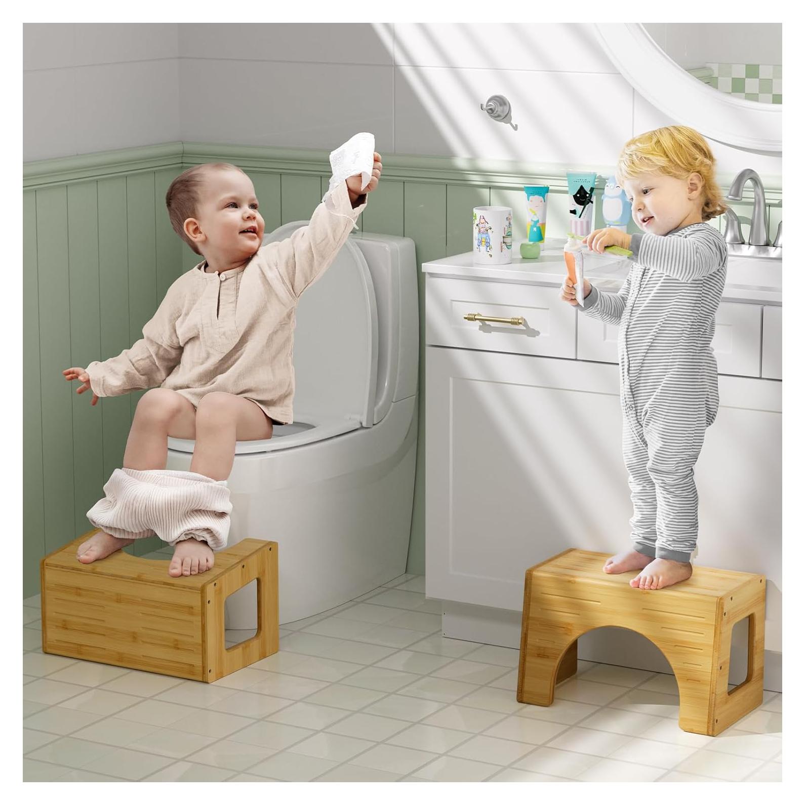 Taburete para Inodoro Niños AmazerBath Bambú Antideslizante