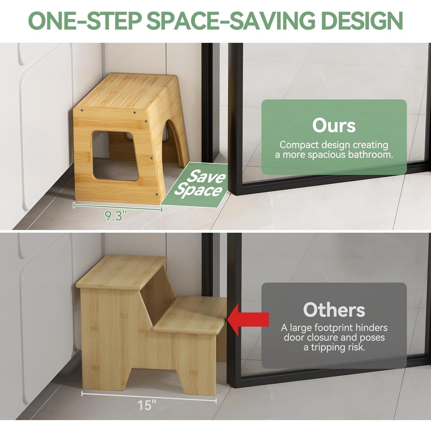 Taburete para Inodoro Niños AmazerBath Bambú Antideslizante