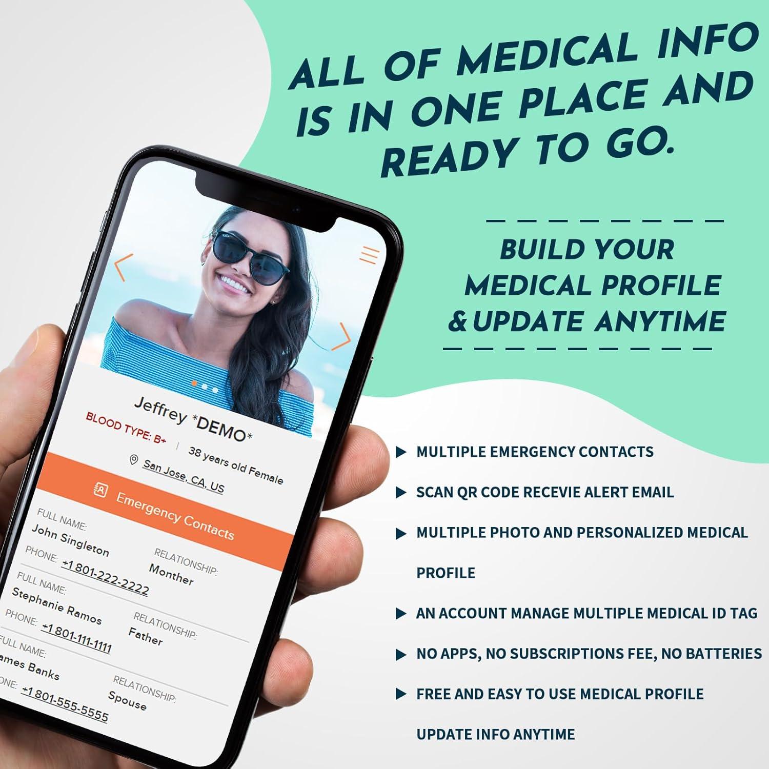 Etiqueta Médica QR MYLUCKYTAG para Reloj - ID Personalizada