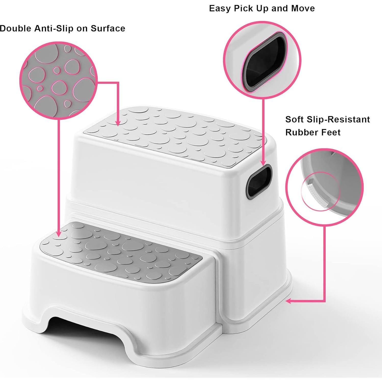 Escalera de Dos Pasos Antideslizante Uncle Wu - Gris