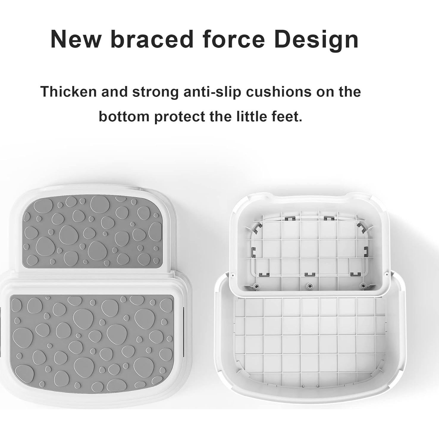 Escalera de Dos Pasos Antideslizante Uncle Wu - Gris