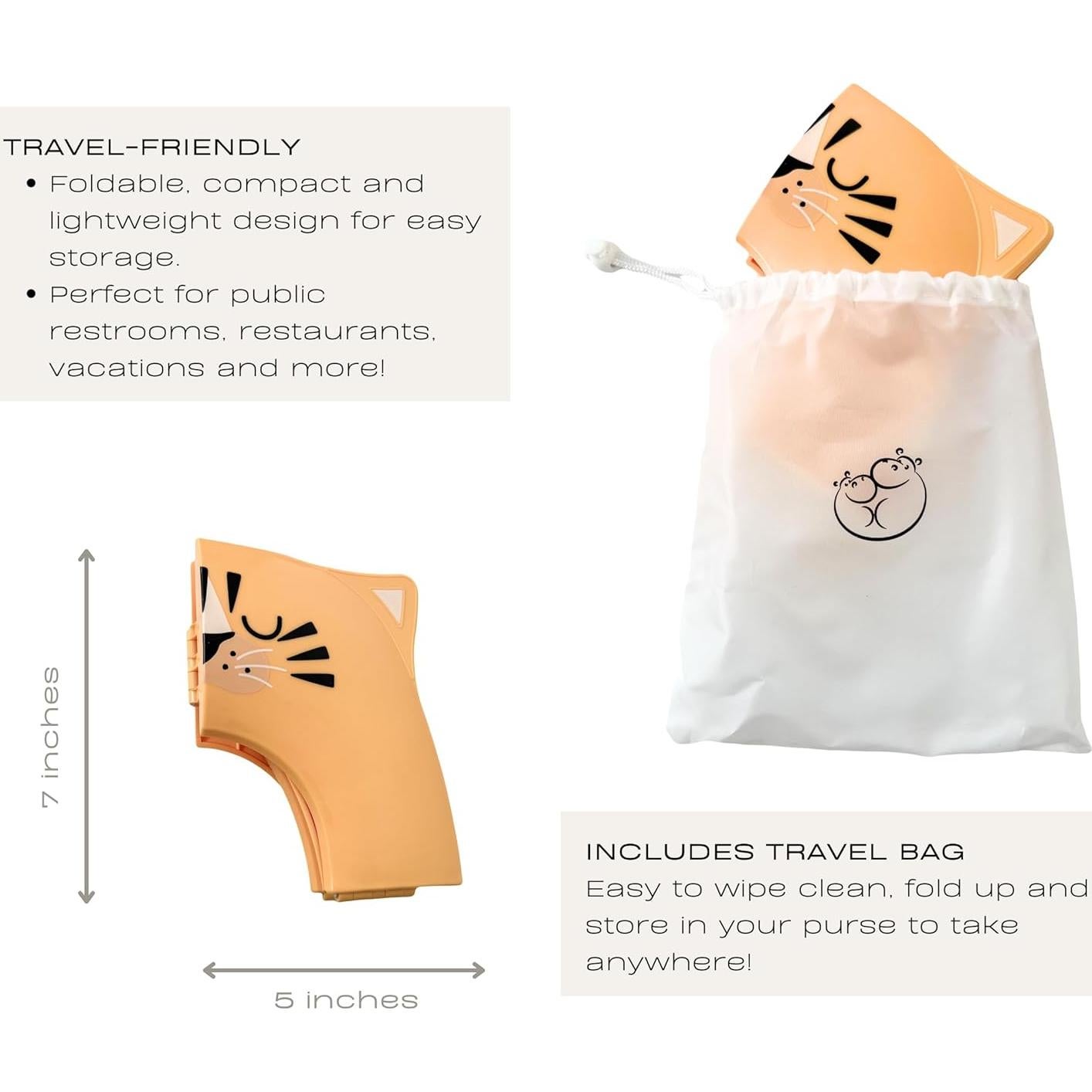 Asiento de inodoro portátil Hippypotamus Tigre Naranja