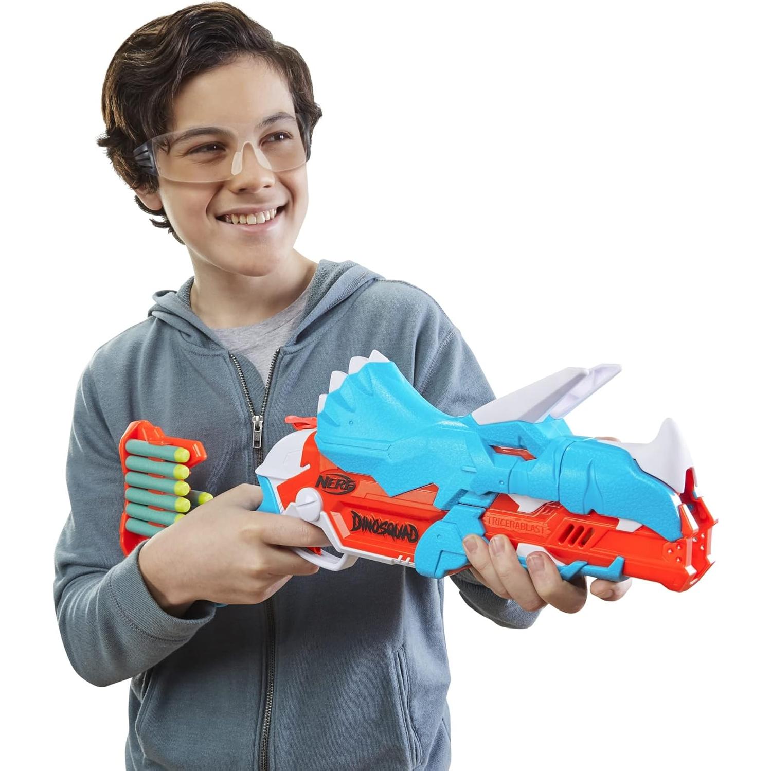 Nerf DinoSquad Tricera-Blast Blaster 3 Dardos 12 Dardos
