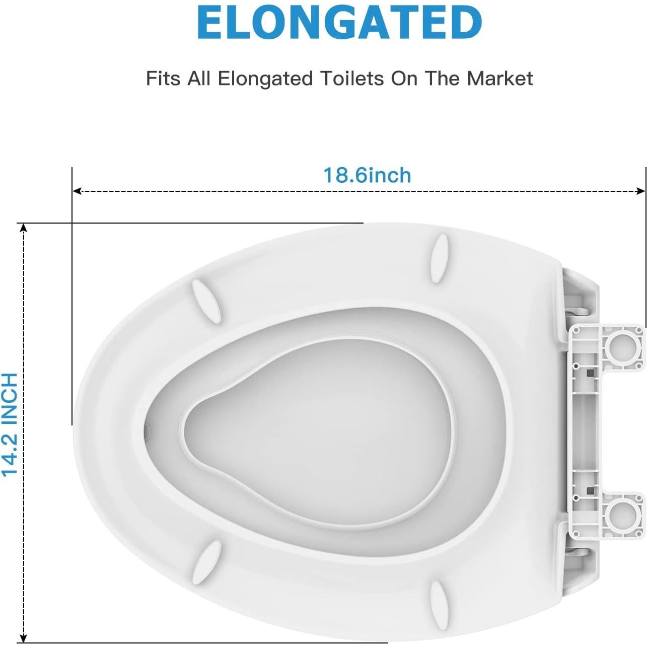 Asiento de Inodoro Alargado Hosslly Blanco con Asiento Infantil