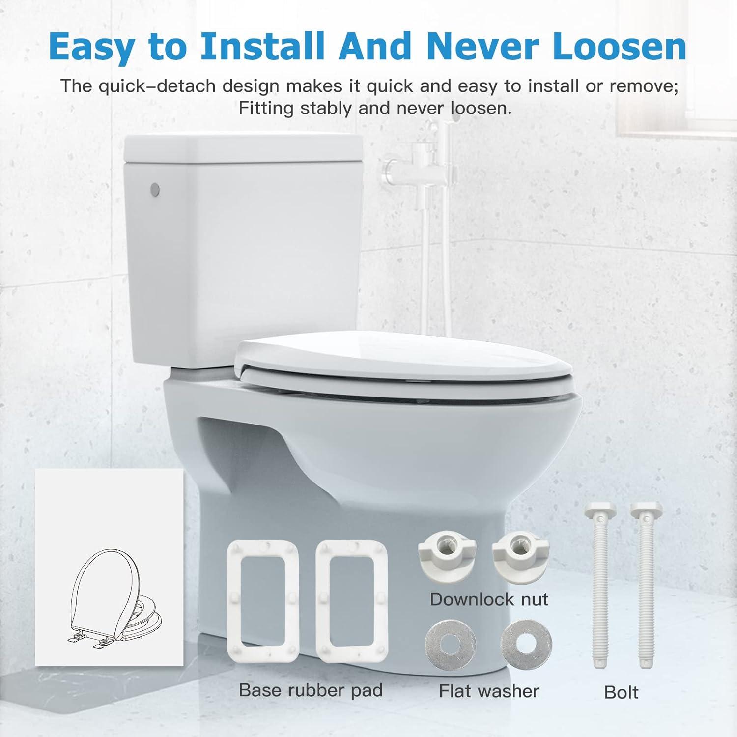 Asiento de Inodoro Alargado Hosslly Blanco con Asiento Infantil