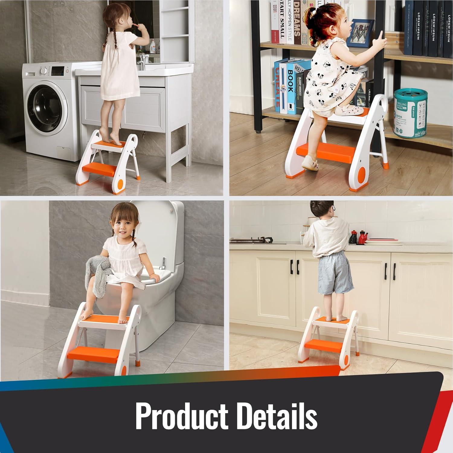 Escalera Plegable para Niños STOODER 2 Pasos Antideslizante