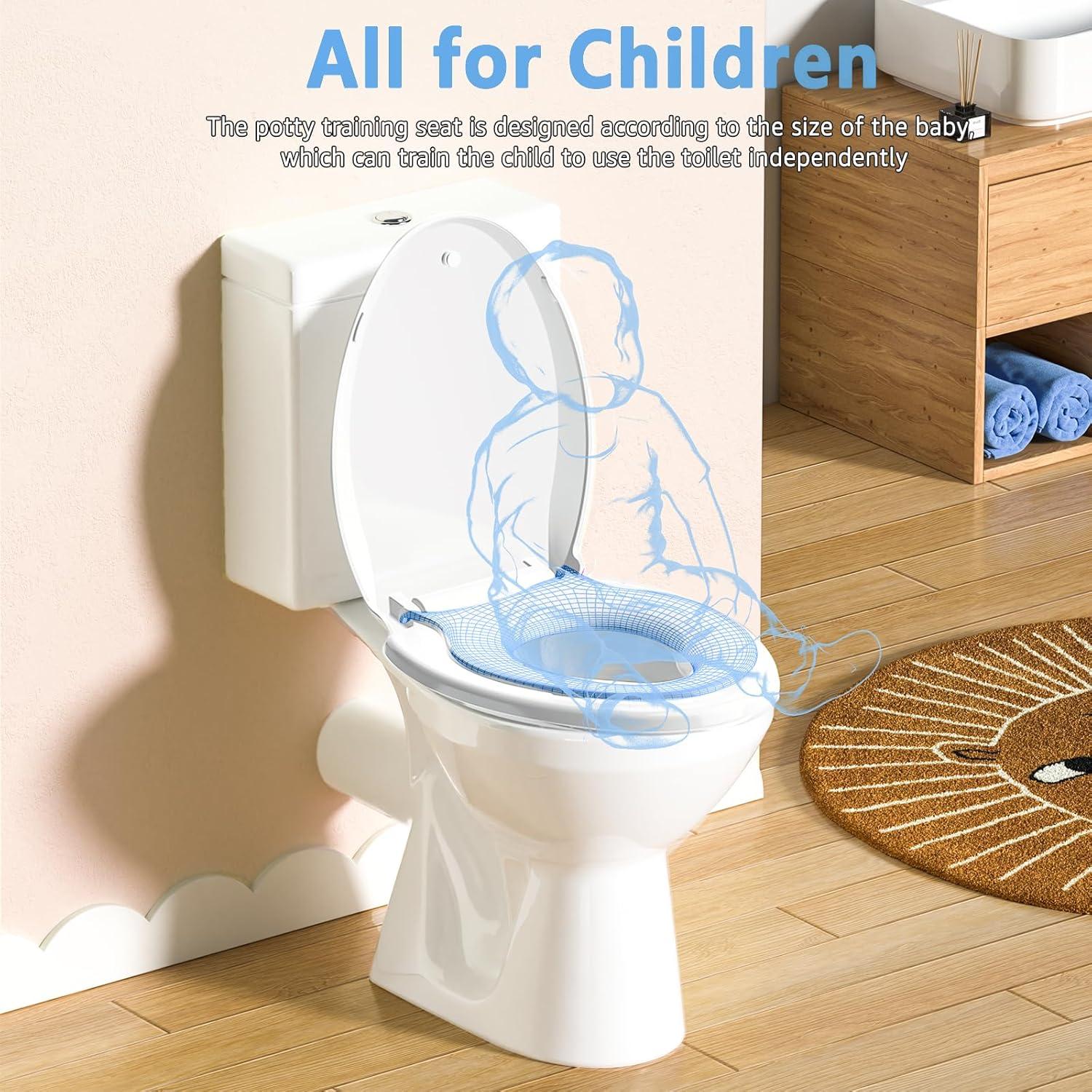 Asiento de Inodoro Alargado Aünsffer 2 en 1 Blanco 46.99 cm