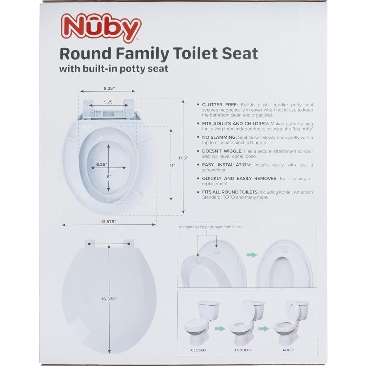 Asiento de Inodoro Familiar Nuby Redondo - Entrenamiento Seguro