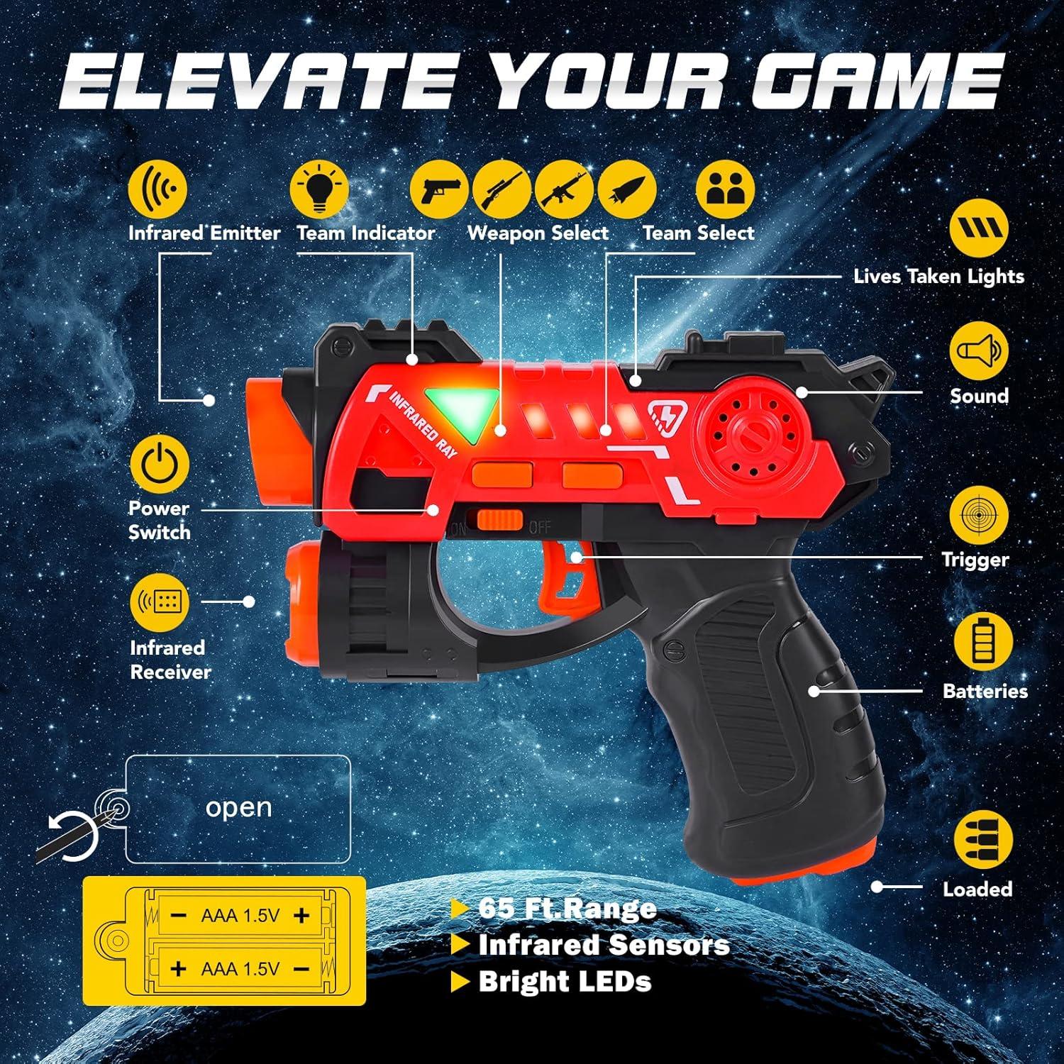 Conjunto de Laser Tag VATOS 2 Jugadores Infrarrojo 419g