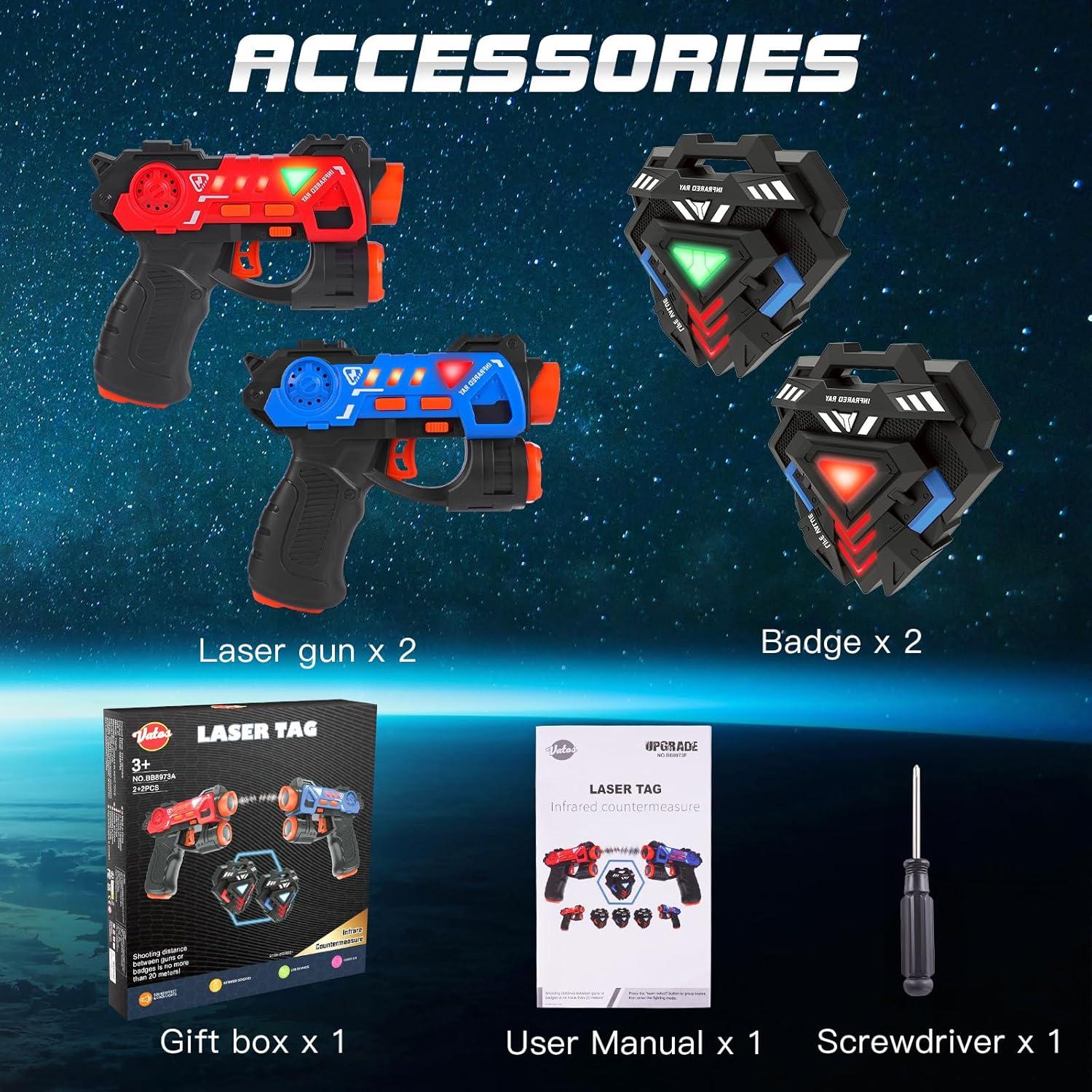 Conjunto de Laser Tag VATOS 2 Jugadores Infrarrojo 419g