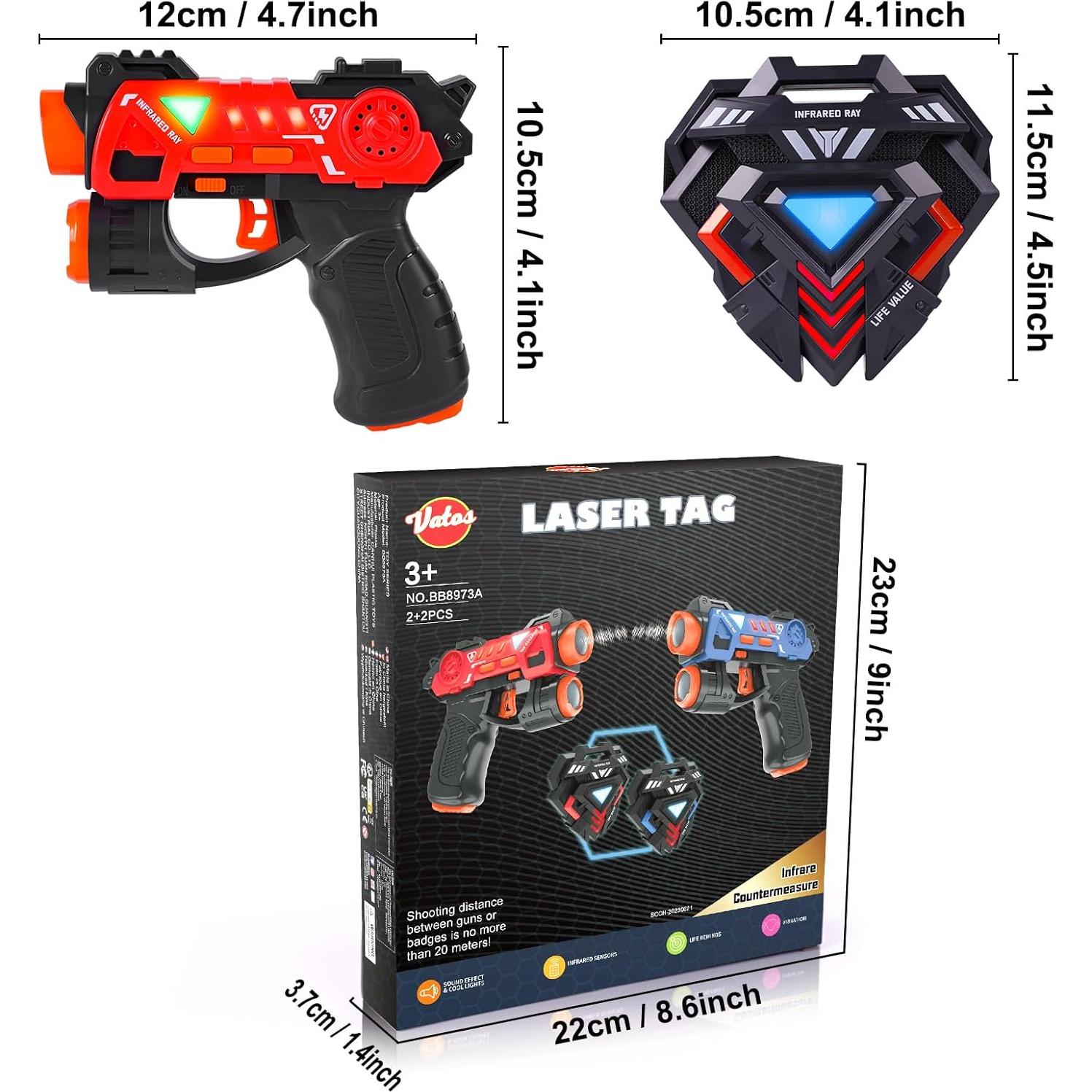 Conjunto de Laser Tag VATOS 2 Jugadores Infrarrojo 419g