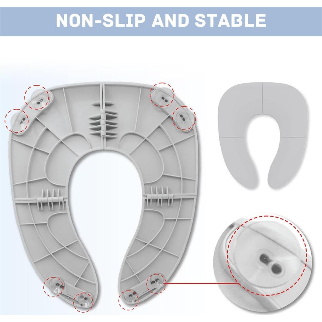 Asiento de inodoro portátil ILSSLI plegable para niños
