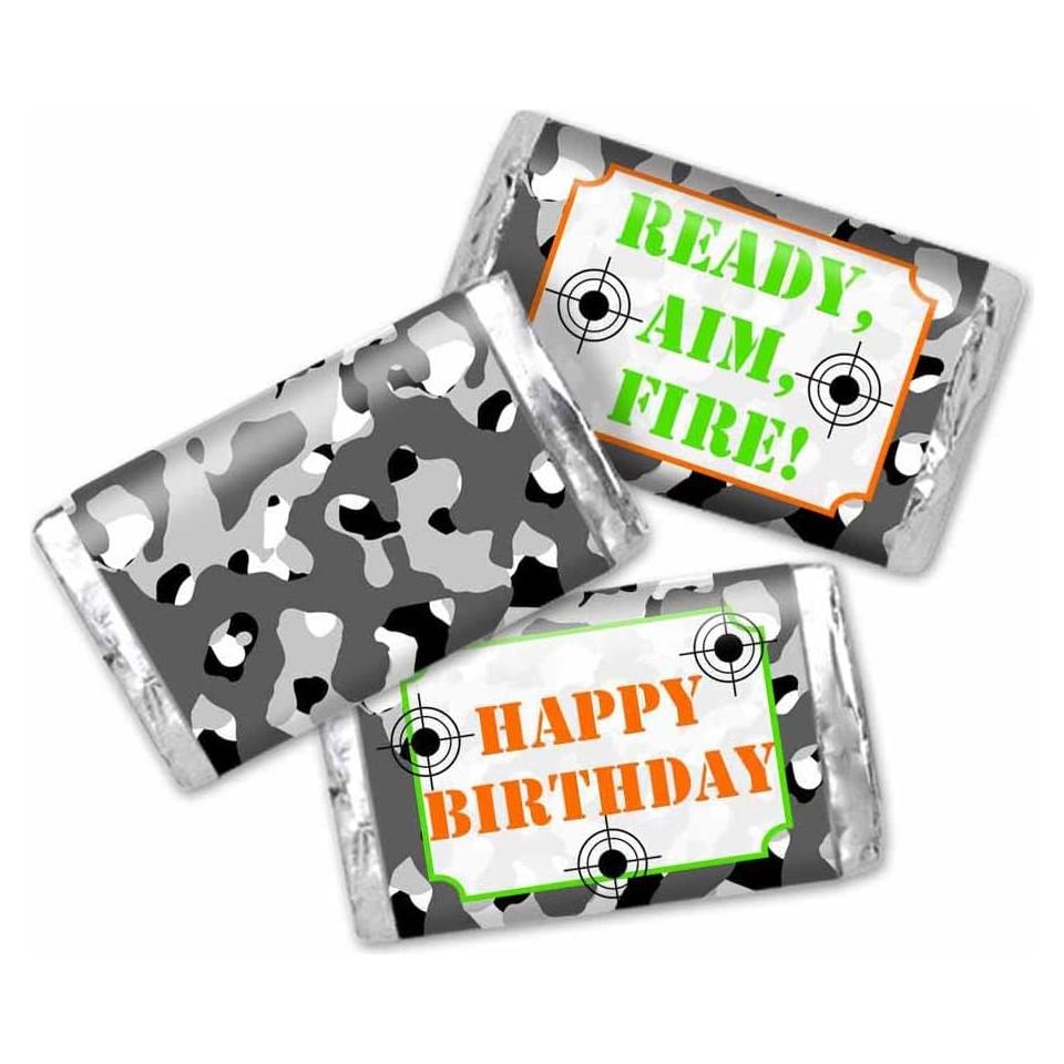 Etiquetas de Chocolate Miniatura Camuflaje Amanda Creation