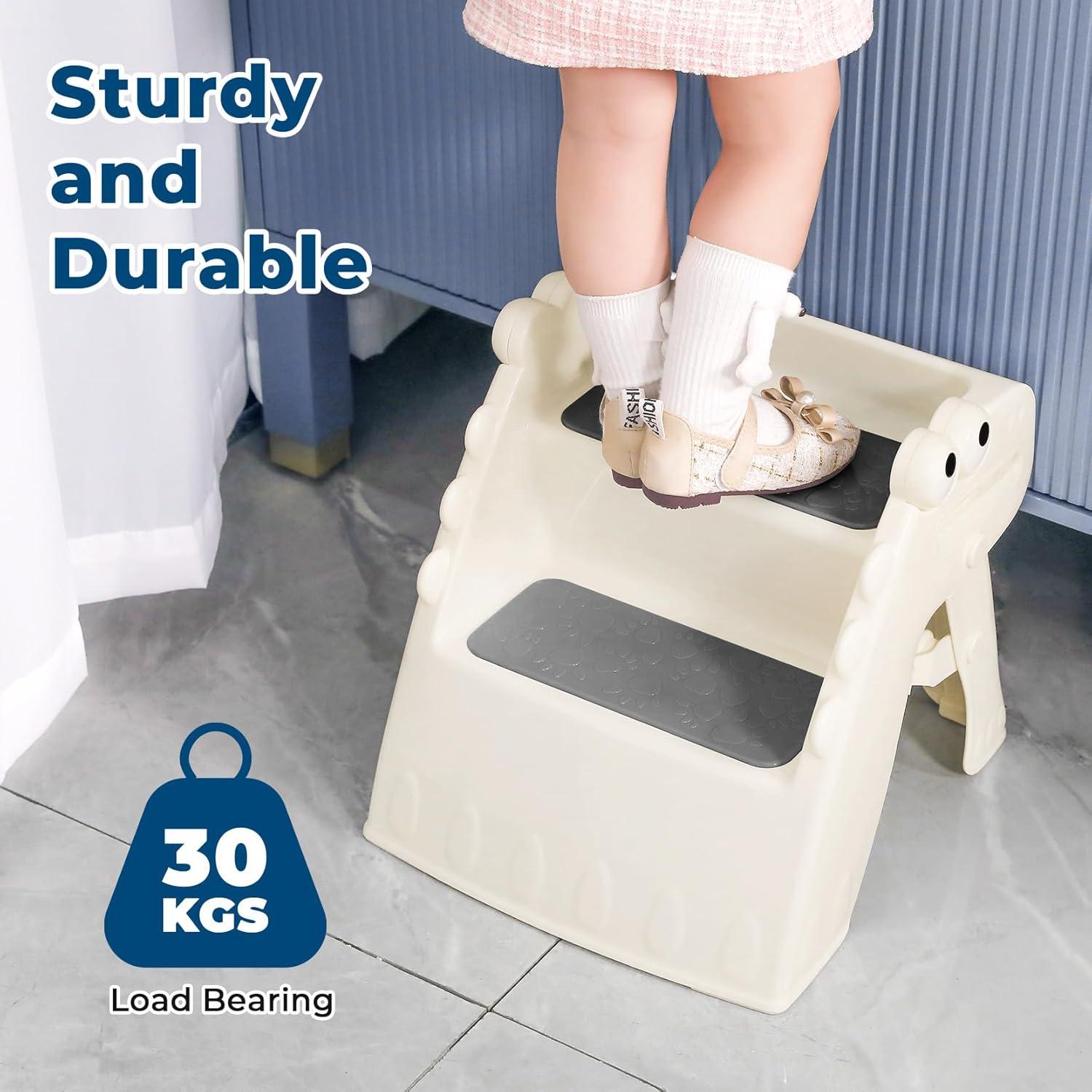 Taburete Plegable Antideslizante Onasti para Niños Blanco