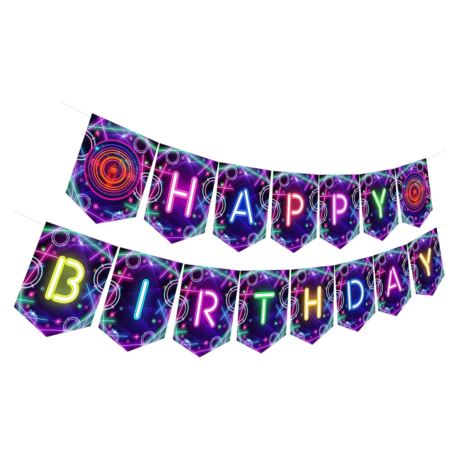 Banner Cumpleaños Laser Tag Fangleland - Decoración Fiesta