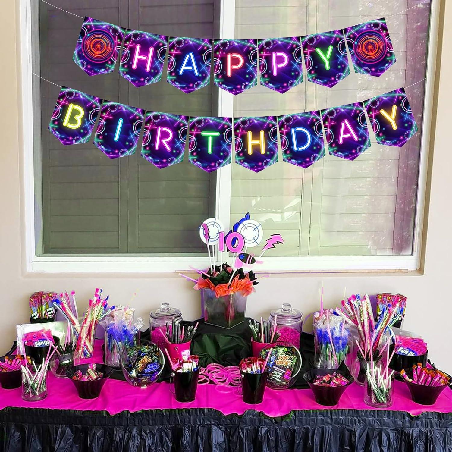 Banner Cumpleaños Laser Tag Fangleland - Decoración Fiesta