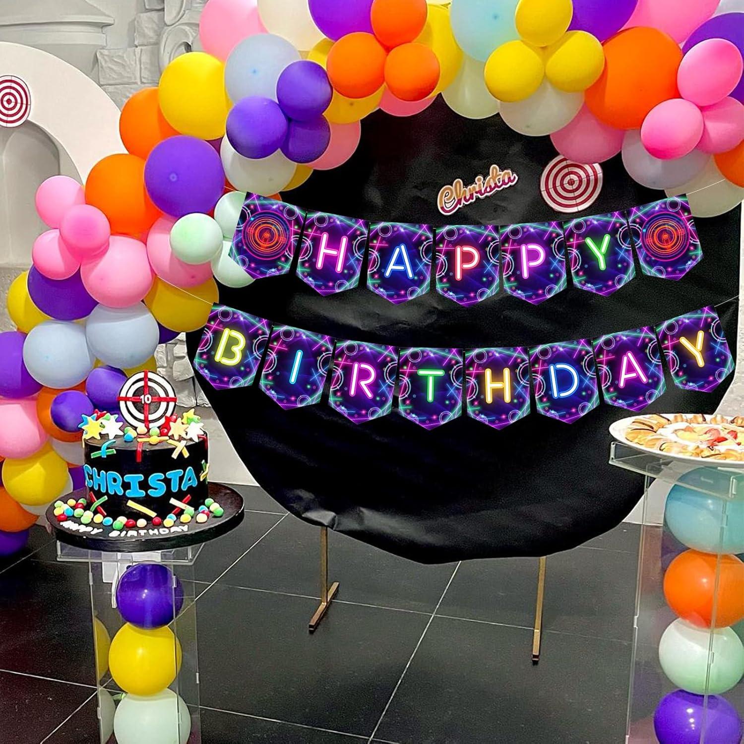 Banner Cumpleaños Laser Tag Fangleland - Decoración Fiesta