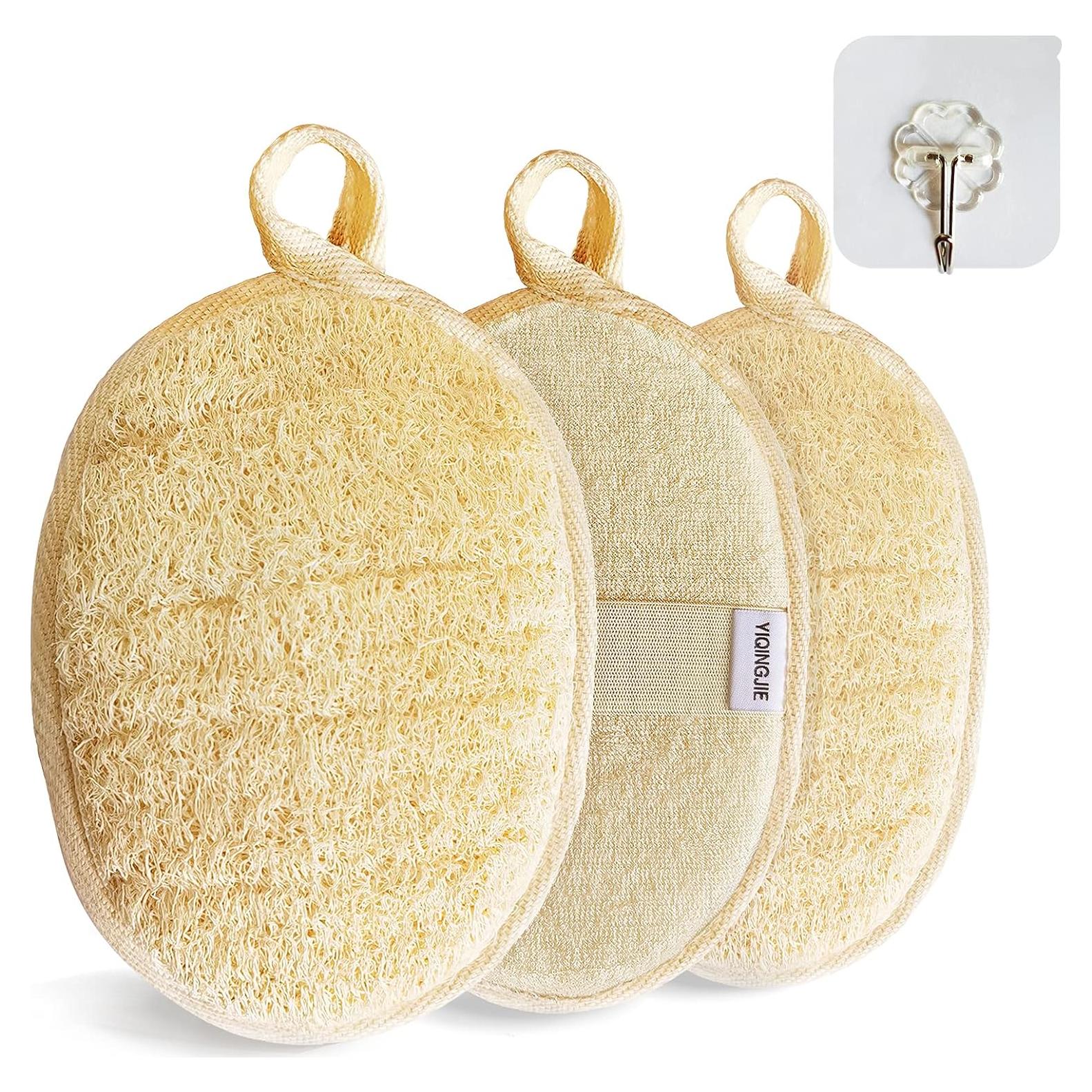 Esponja de Lufa Natural Exfoliante YIQINGJIE - Paquete de 3