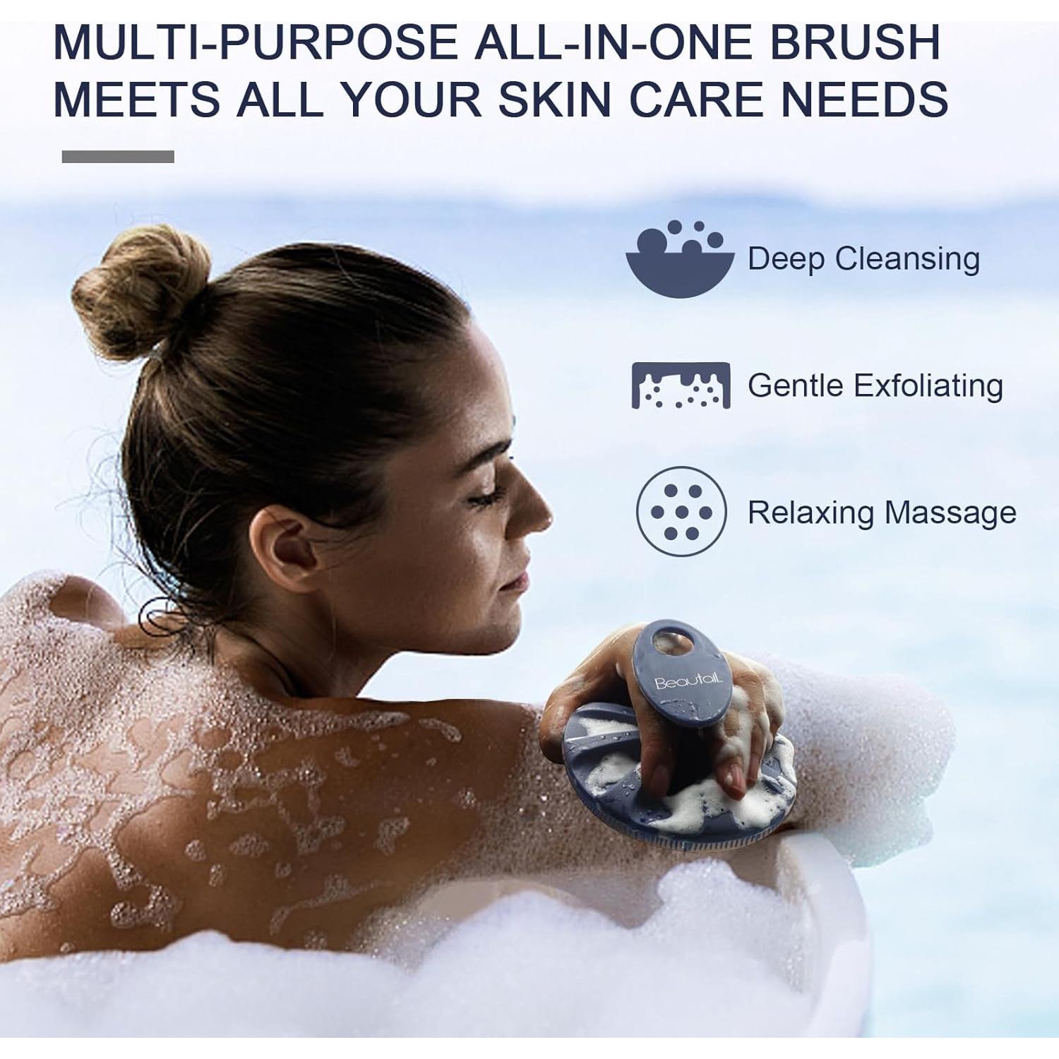 Esponja de Cuerpo de Silicona BEAUTAIL Azul Exfoliante