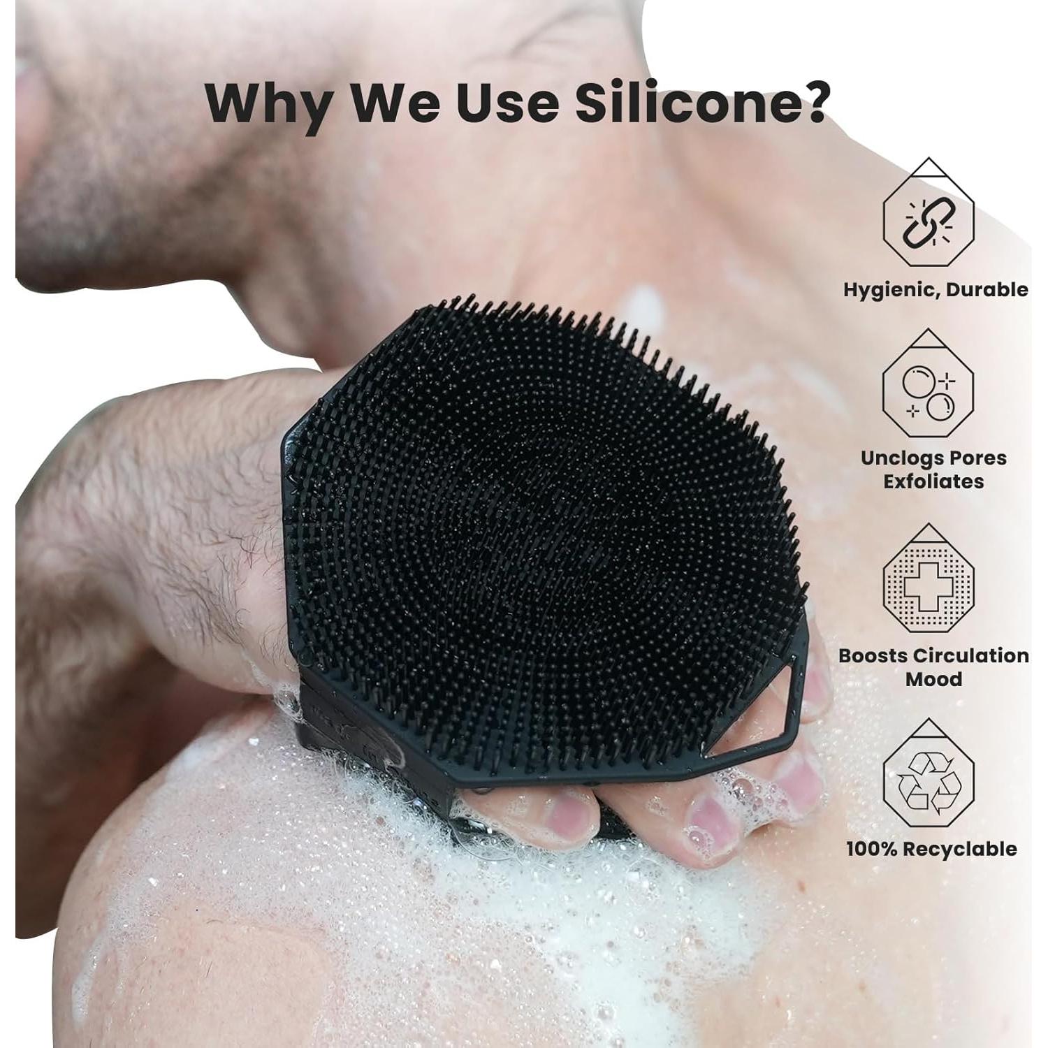 Exfoliador Corporal de Silicona iTokGoK Doble Cara Negro