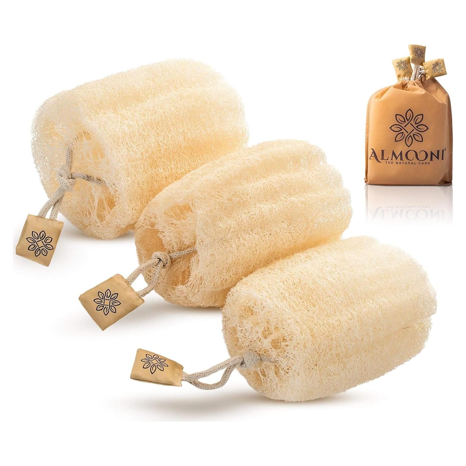 Esponja de Lufa Natural Almooni Exfoliante 3 Unidades