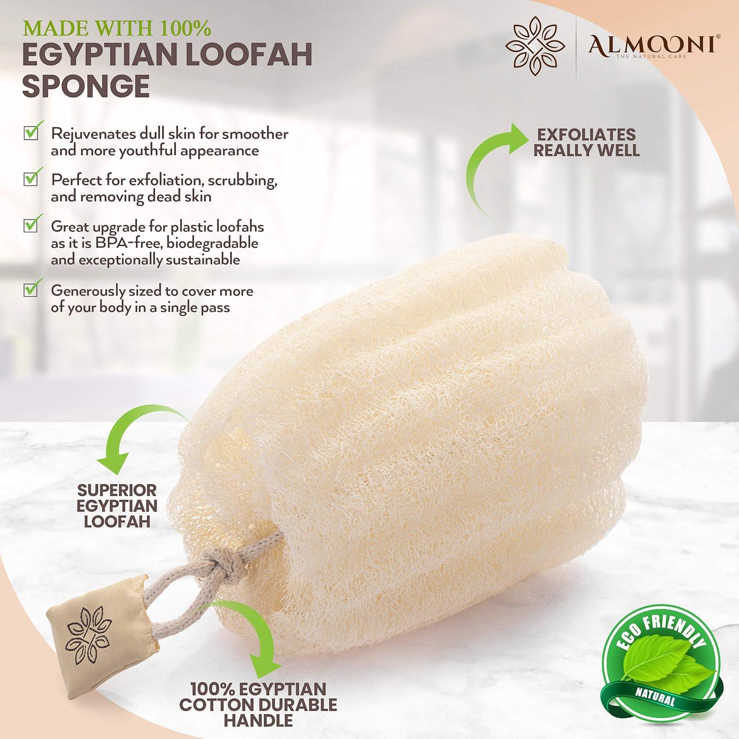 Esponja de Lufa Natural Almooni Exfoliante 3 Unidades