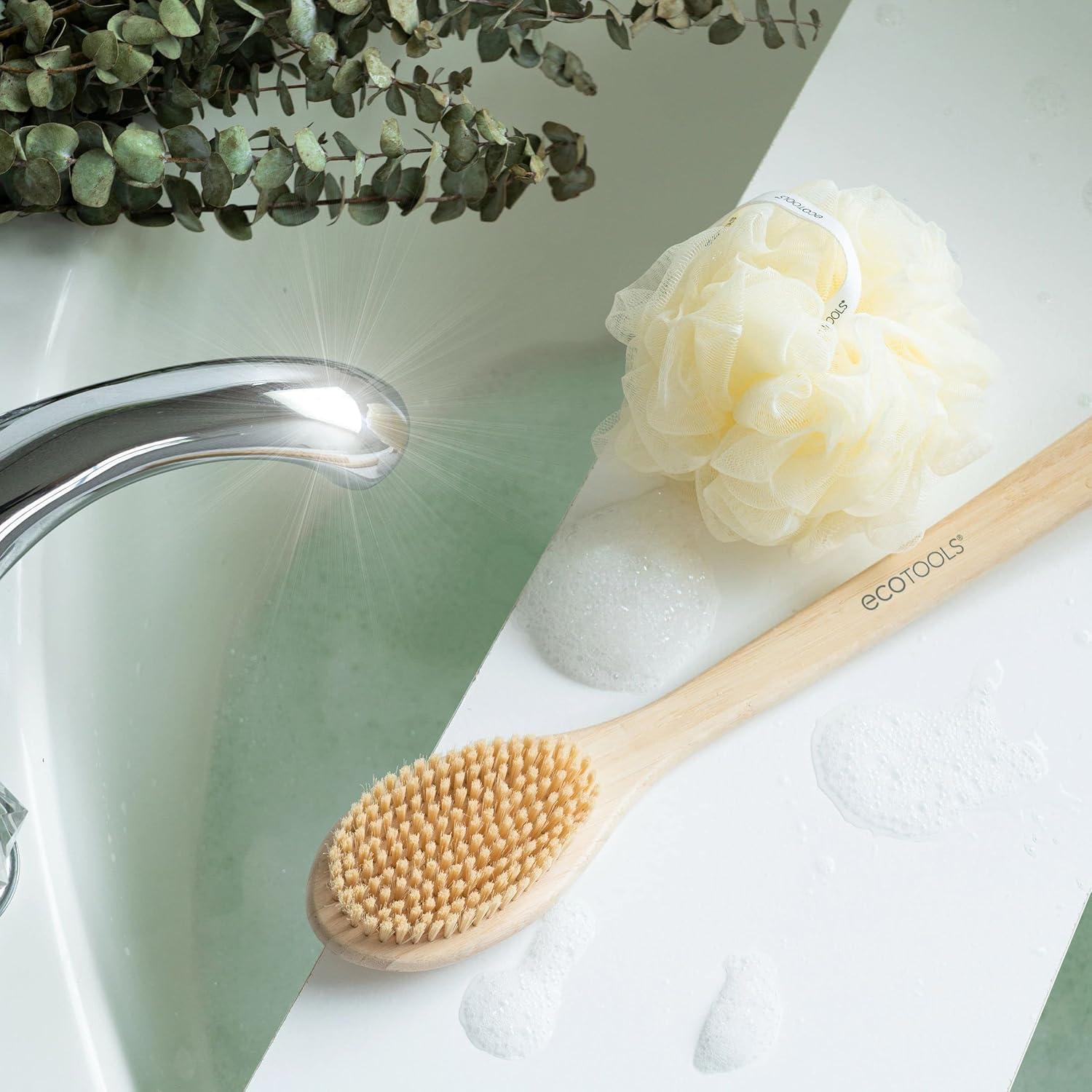 Cepillo de Baño EcoTools con Mango Largo y Cerdas Suaves