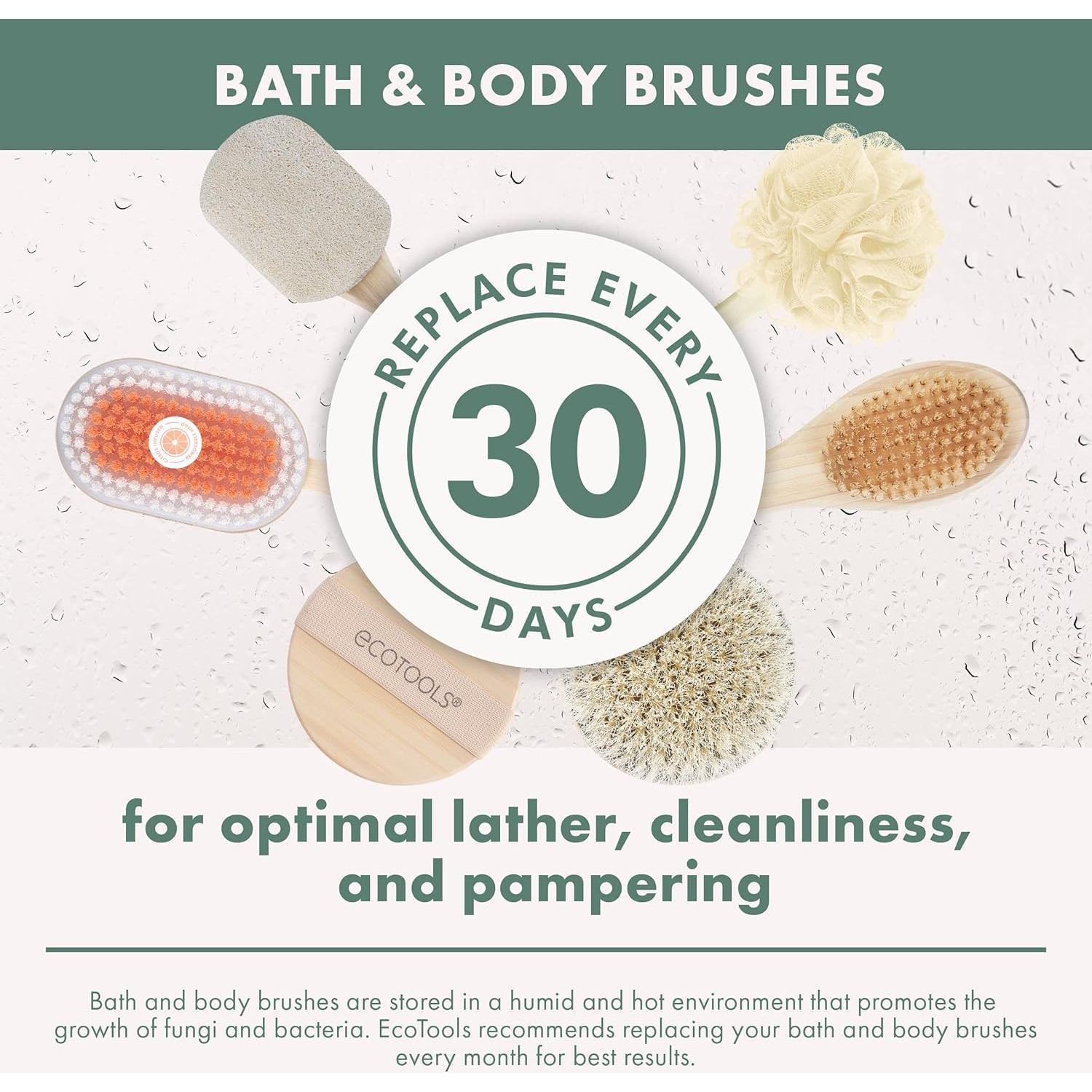 Cepillo de Baño EcoTools con Mango Largo y Cerdas Suaves