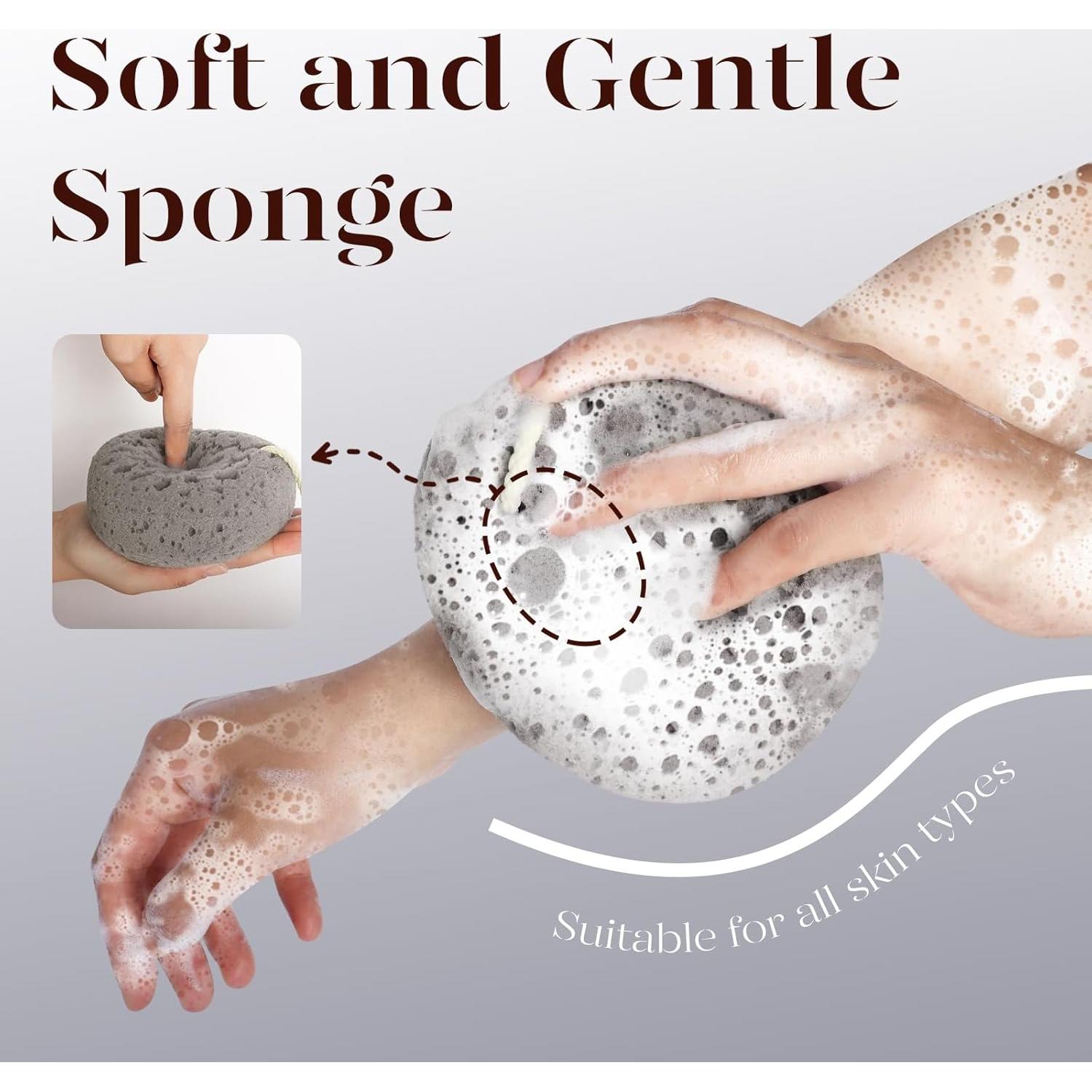 Esponja de Baño BAIMEI Loofah Exfoliante Rosa Gris 2 Unidades