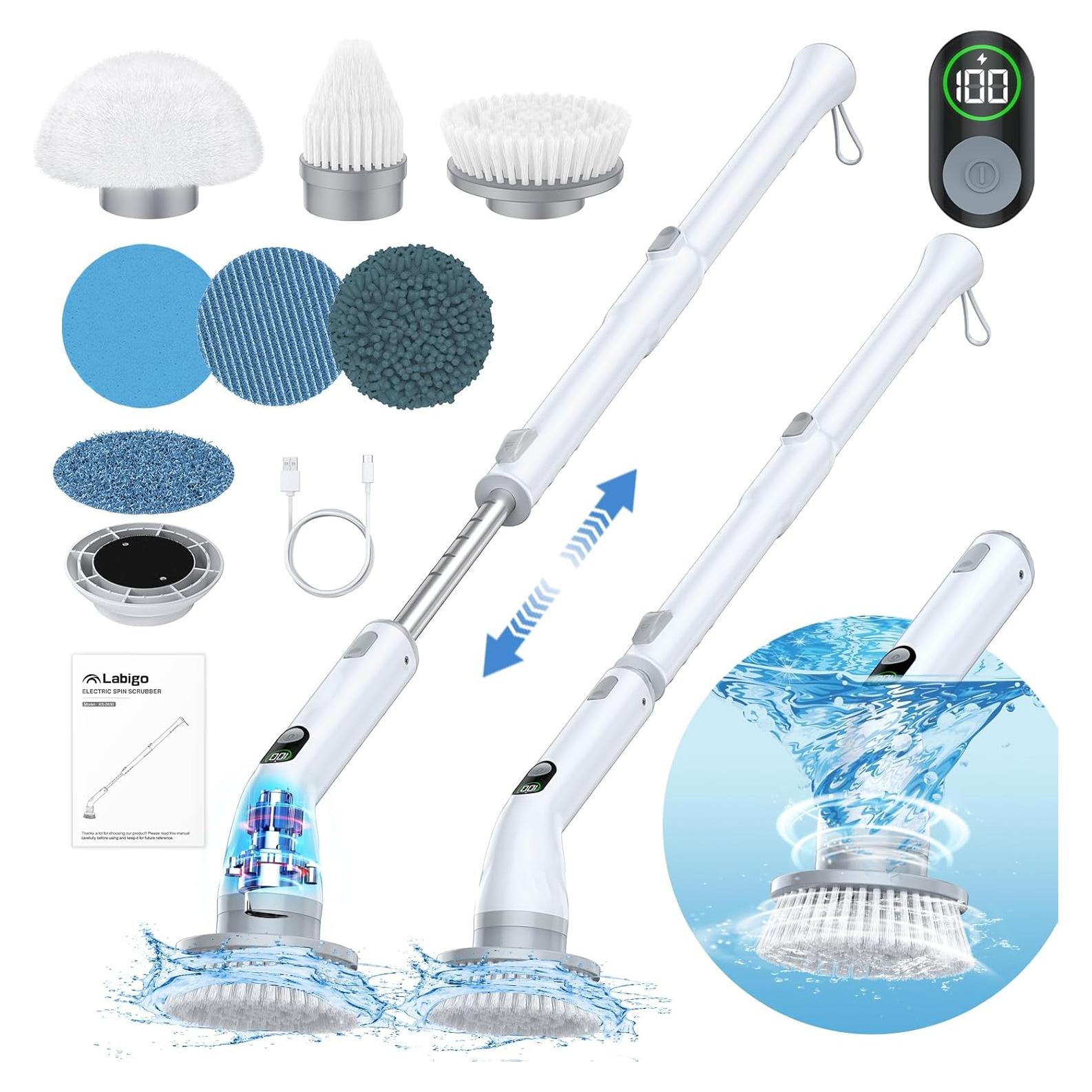 Cepillo Eléctrico Giratorio LABIGO KS-2630 con 6 Cabezas