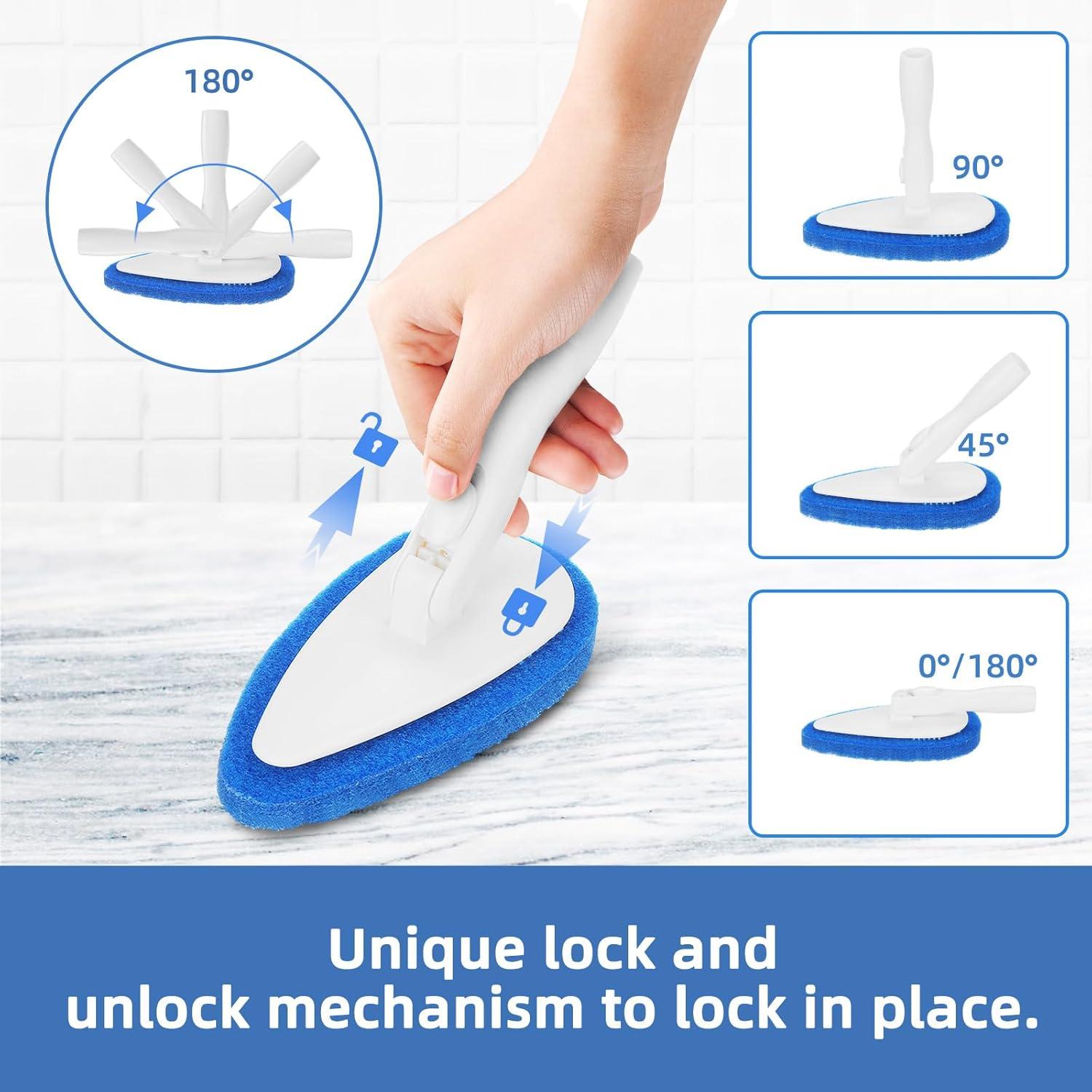 Cepillo de limpieza con mango largo Qaestfy 130 cm 5 almohadillas