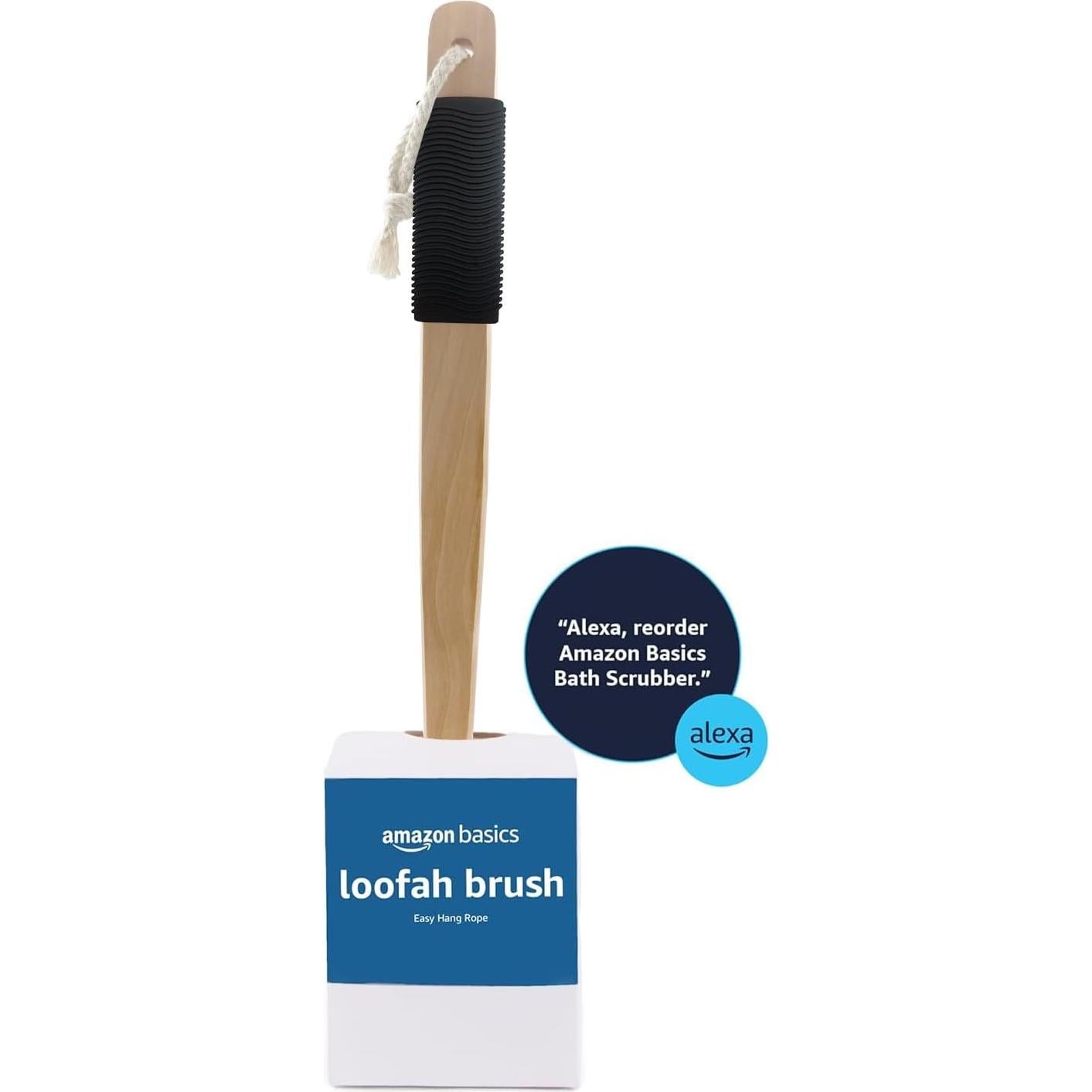 Cepillo de Lufa Amazon Basics para Ducha 43cm - Exfoliante