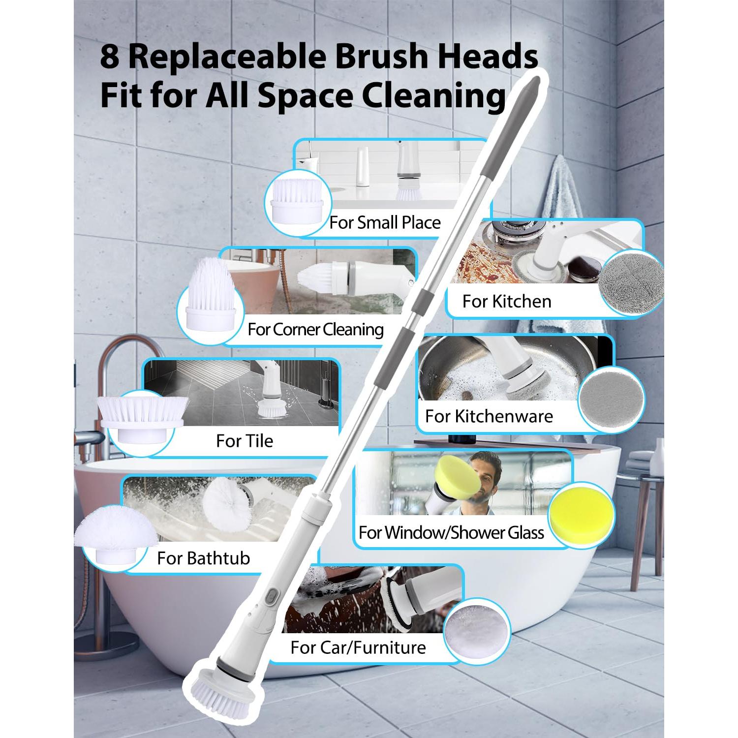 Cepillo de limpieza eléctrico UBeesize 8 cabezales IPX6