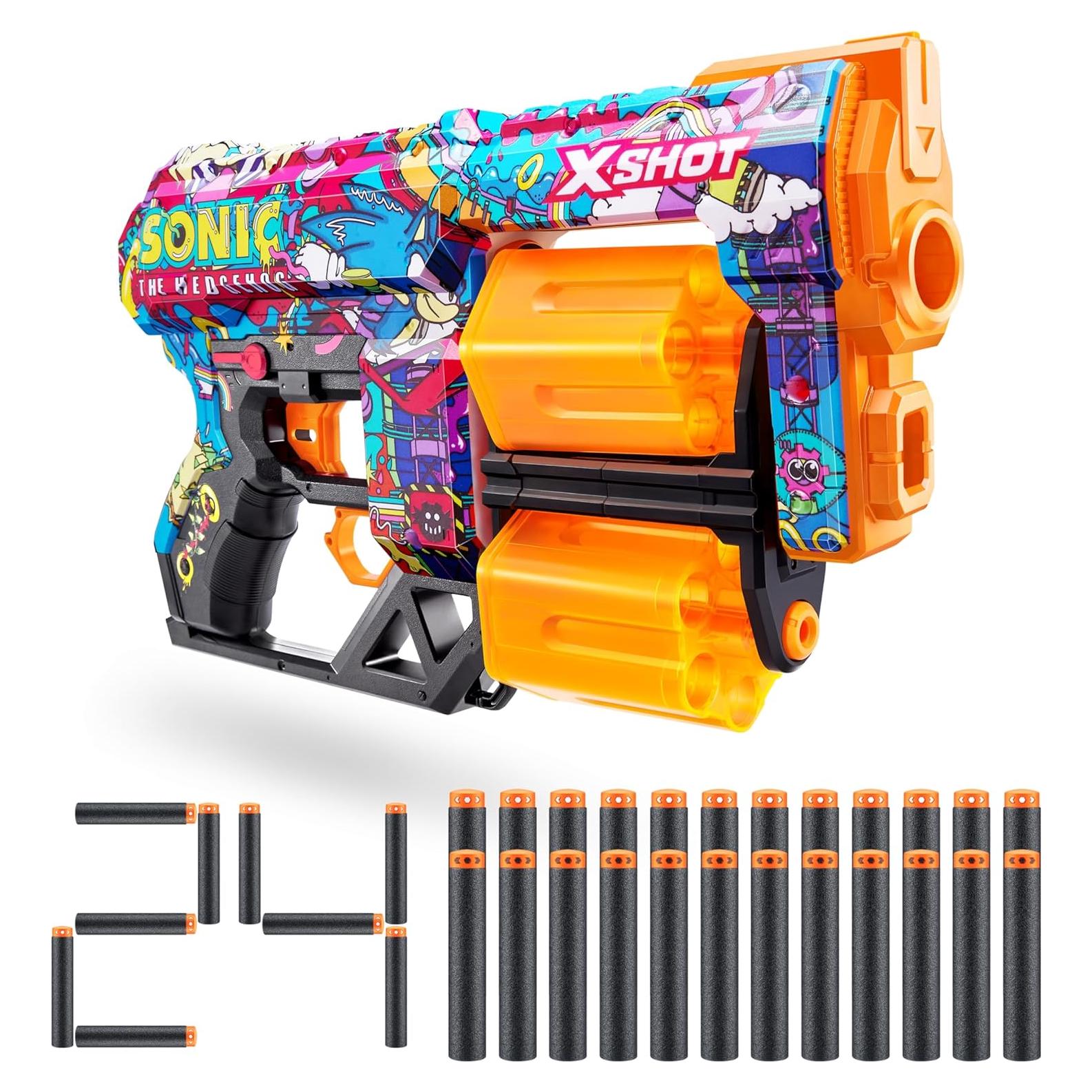 X-Shot Skins Dread Blaster Robotnik con 24 Dardos - ZURU