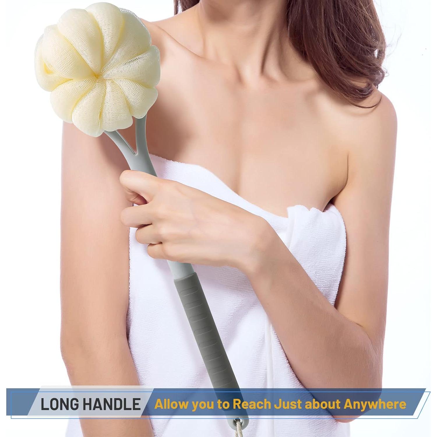 Cepillo de Ducha Exfoliante HONOMA con Lufa y Mango Largo 35,56 cm