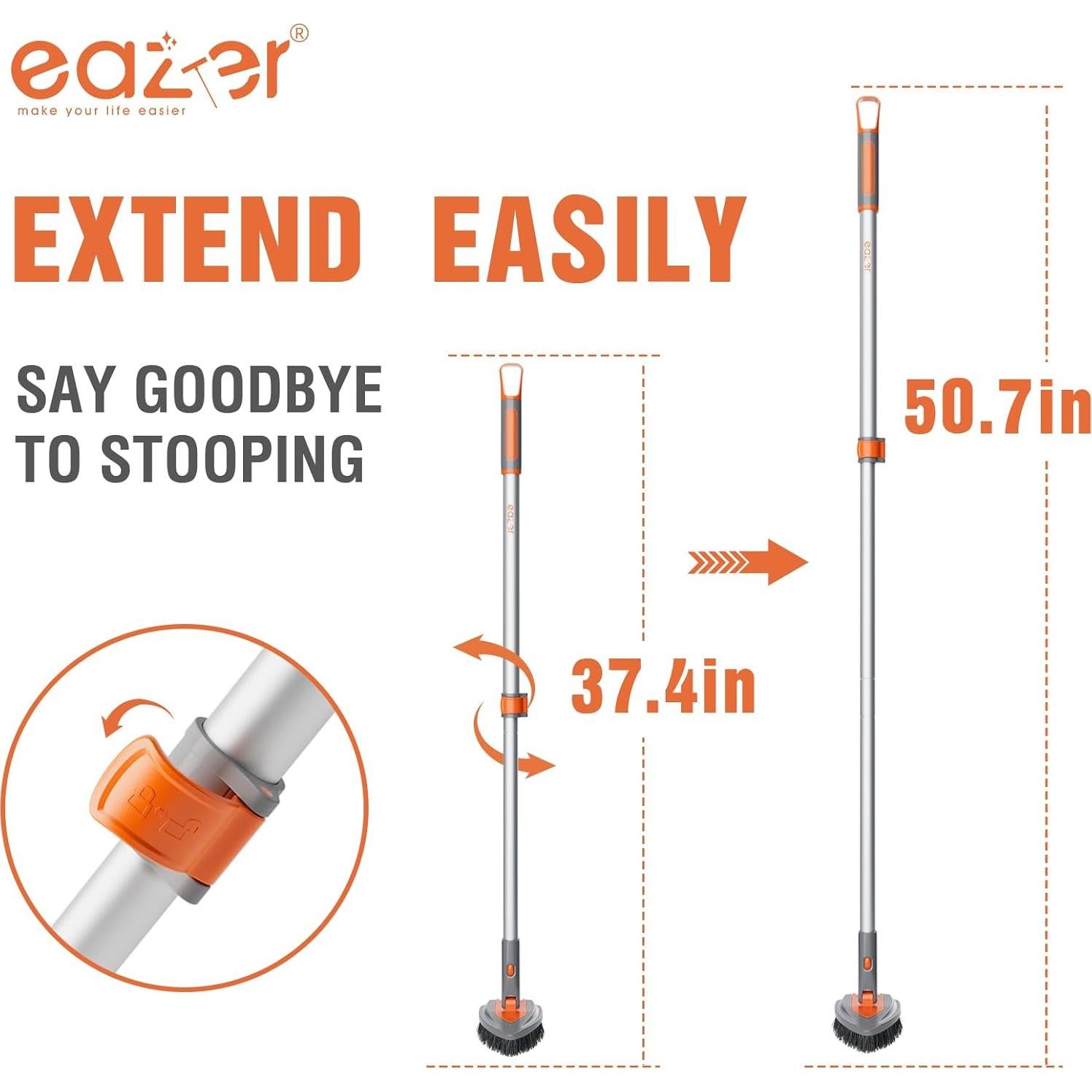 Cepillo de Baño Eazer 4 en 1 con Mango Extensible 128 cm