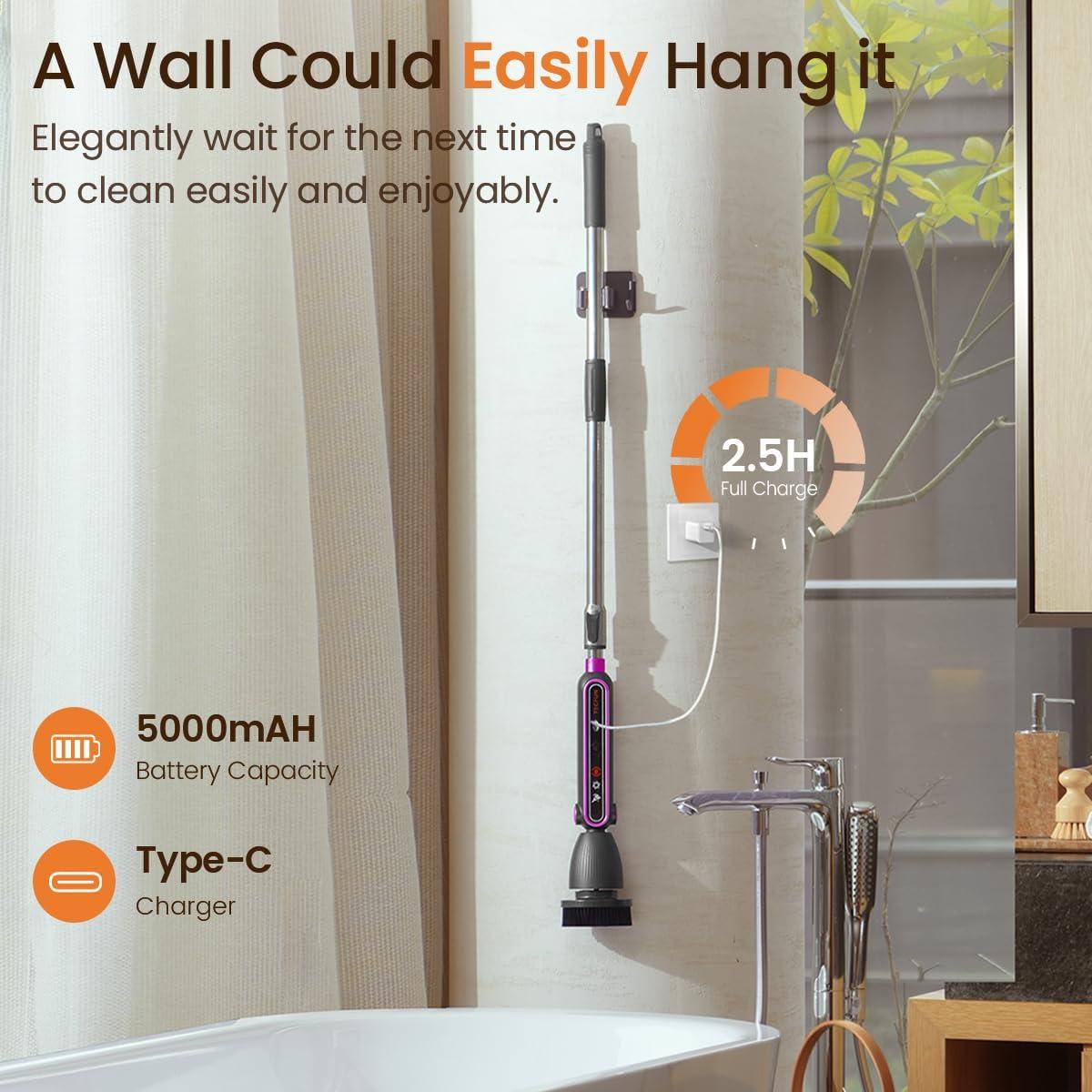 Cepillo de limpieza eléctrico TECFUN 16 en 1 con LED - Gris