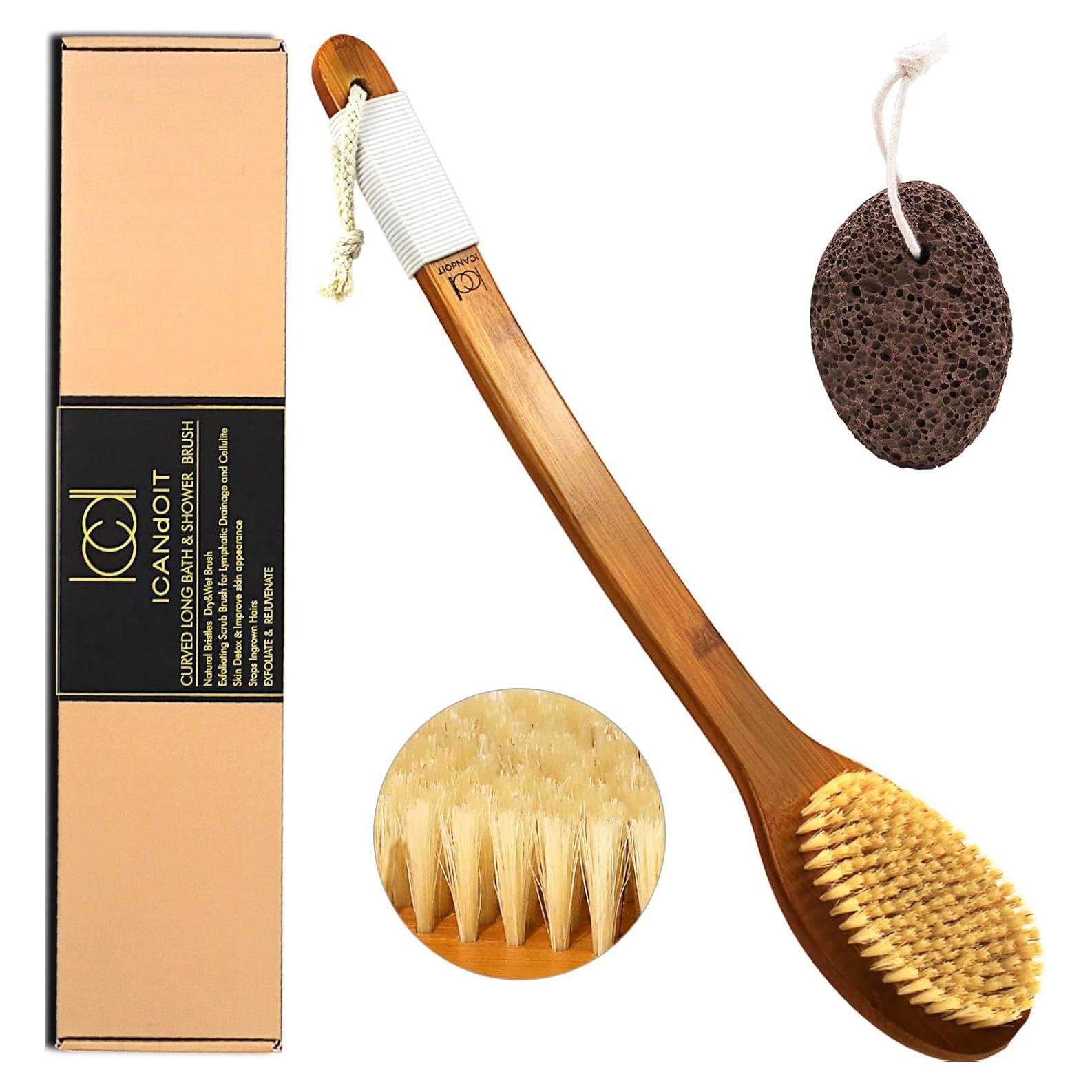 Cepillo de Baño ICANdOIT Cerdas de Jabalí 45 cm Antideslizante