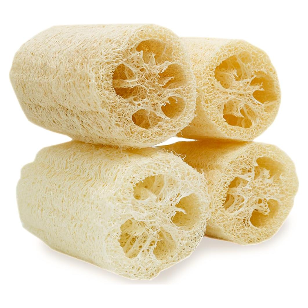 Esponja de Baño Exfoliante Natural Lufa 10 cm Paquete 4