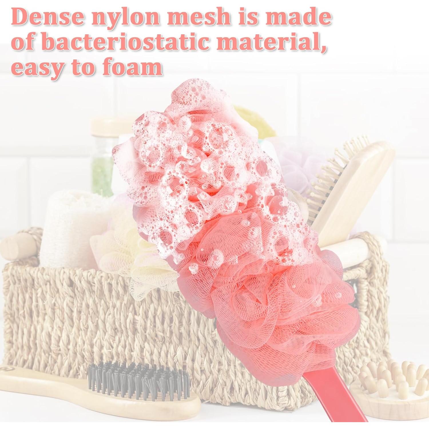 Juego de 4 Esponjas de Espalda NICEMOVIC 43 cm Exfoliantes