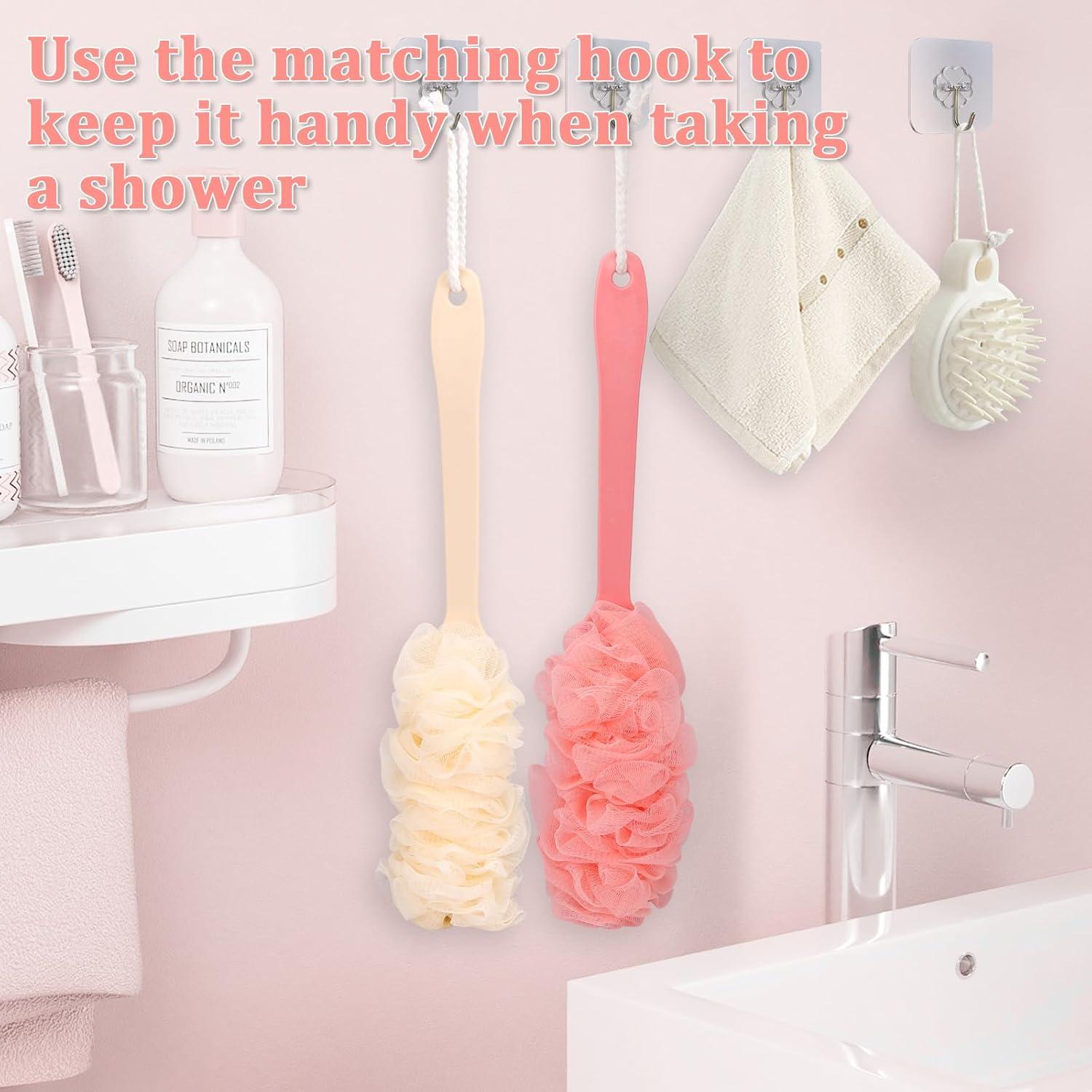 Juego de 4 Esponjas de Espalda NICEMOVIC 43 cm Exfoliantes