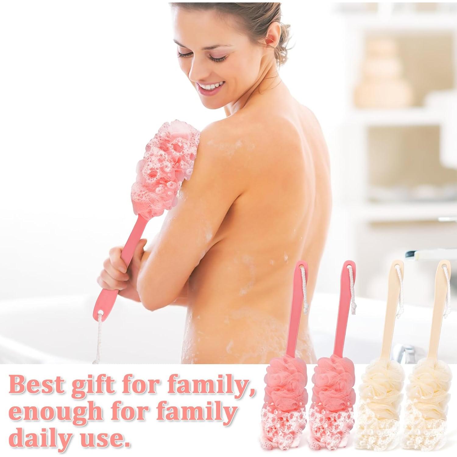 Juego de 4 Esponjas de Espalda NICEMOVIC 43 cm Exfoliantes