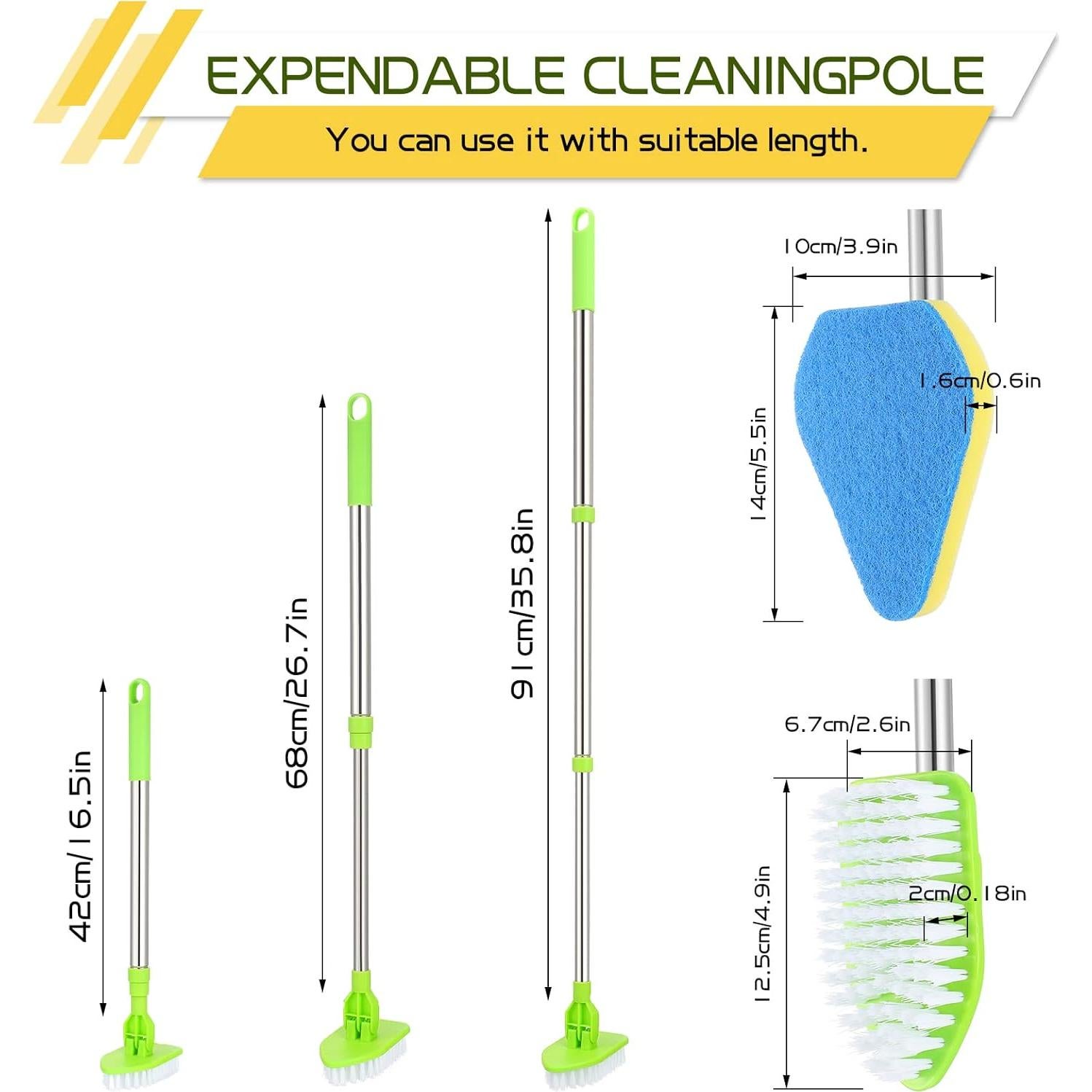 Cepillo de limpieza 2 en 1 Chengu con mango largo 90 cm