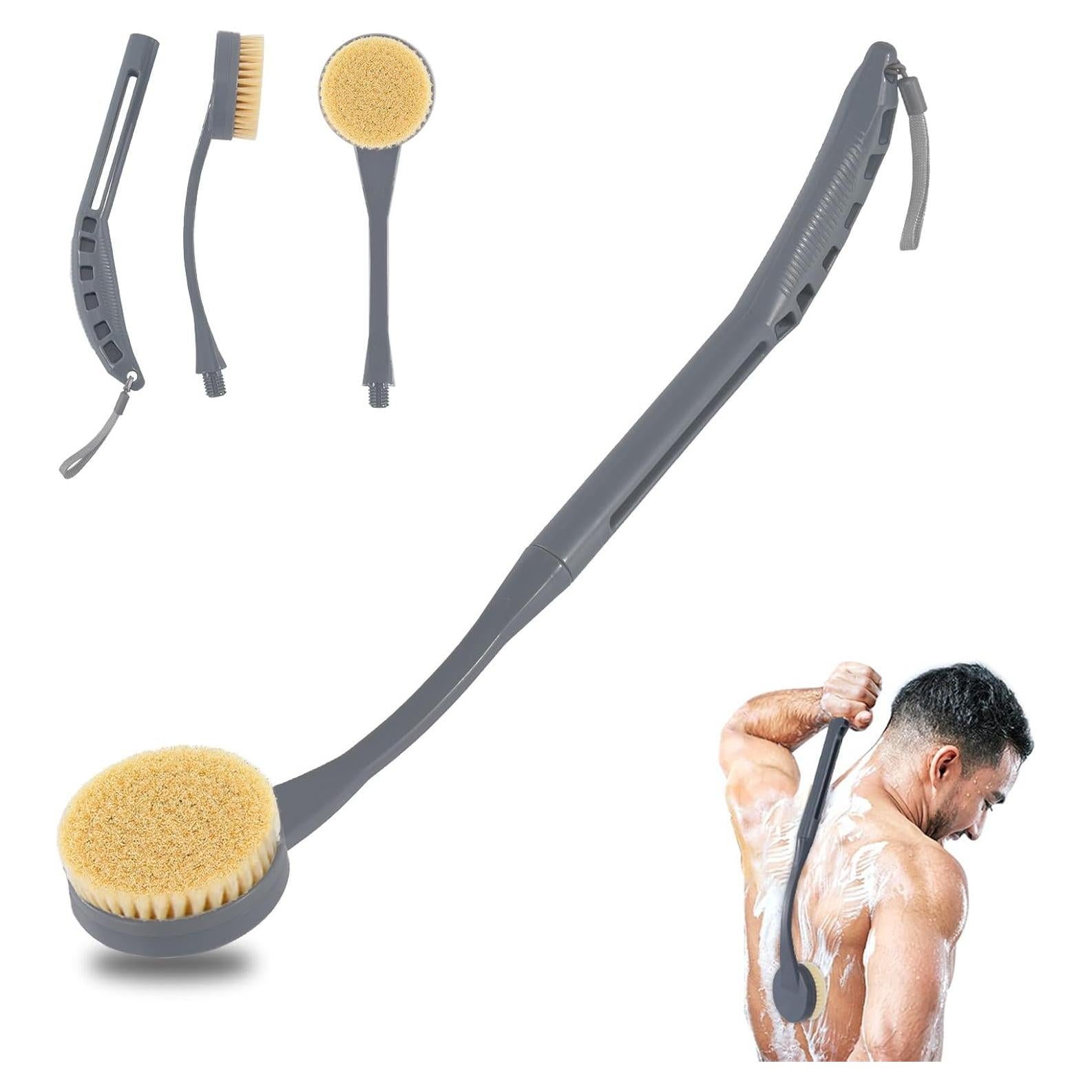 Esponja de Ducha con Mango Largo Gobiteli 52 cm Gris