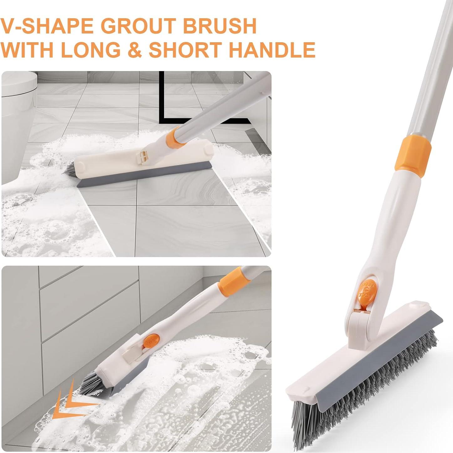 Cepillo de limpieza 3 en 1 FUUNSOO con mango largo y cerdas rígidas